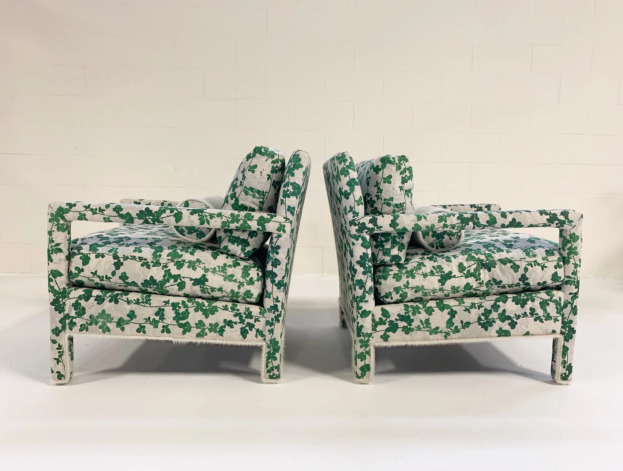 Milo Baughman Style Parsons Chairs in "Brambles" - Image 4