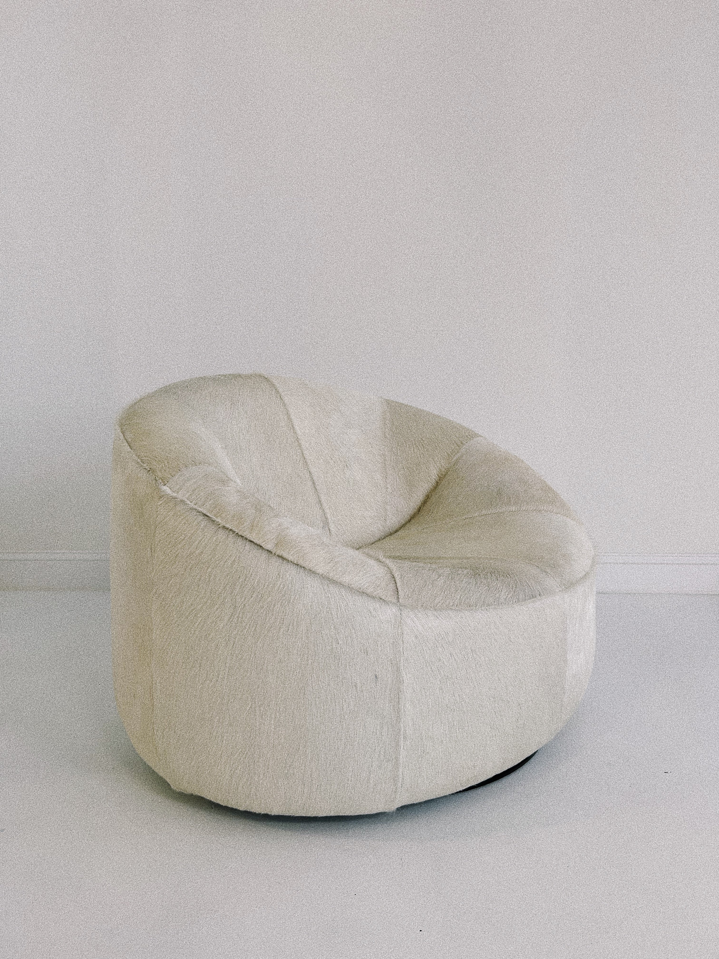 Pumpkin Armchair and Ottoman in Brazilian Cowhide - Image 16