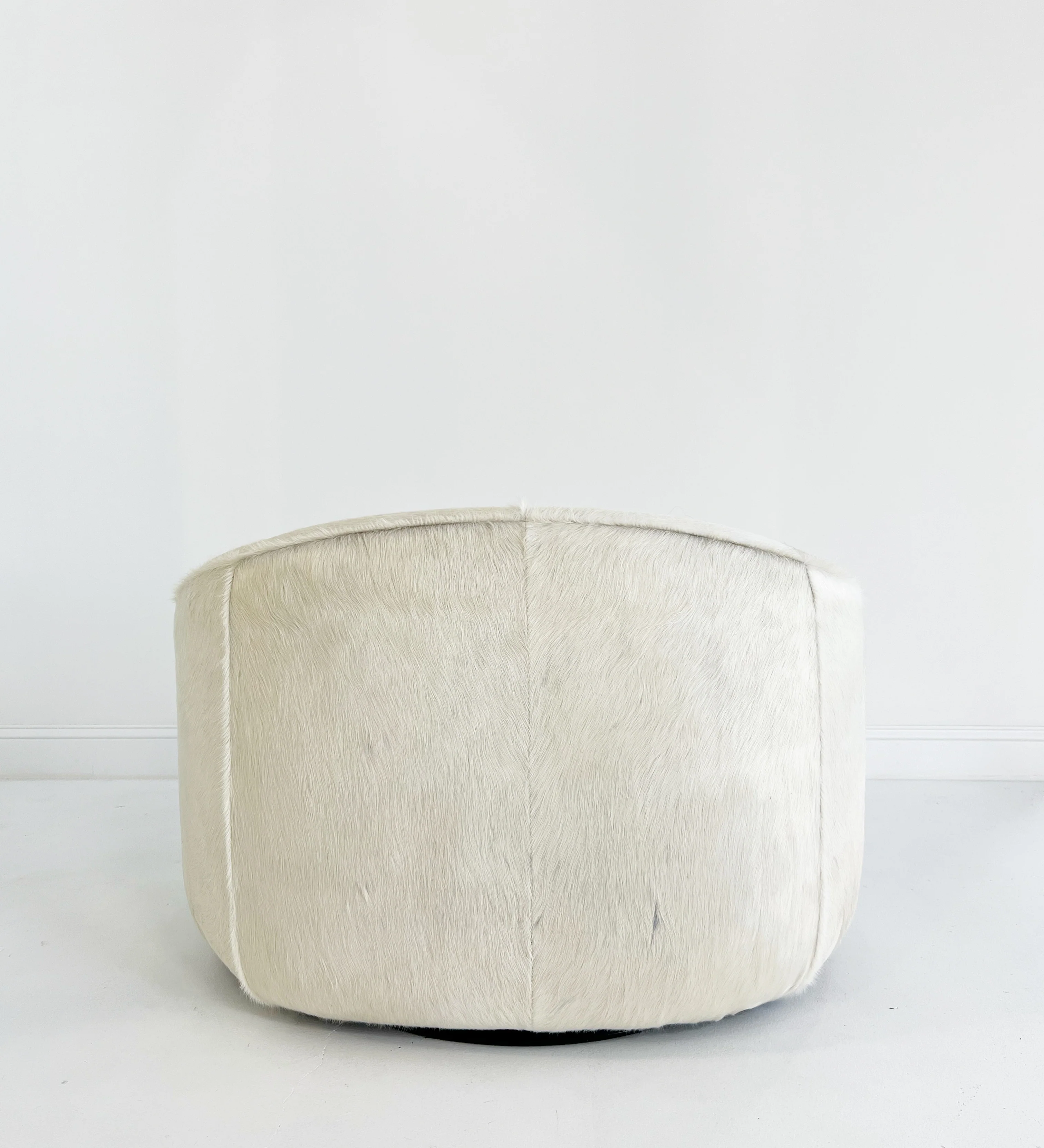 Pumpkin Armchair and Ottoman in Brazilian Cowhide - Image 3
