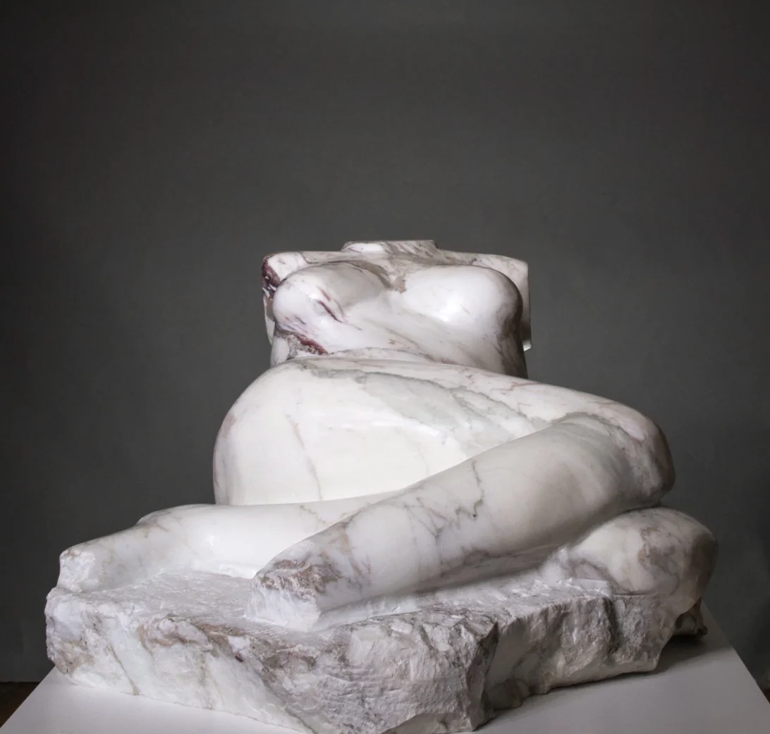 Reclining Female Torso, Calacutta Viola Marble - Image 2