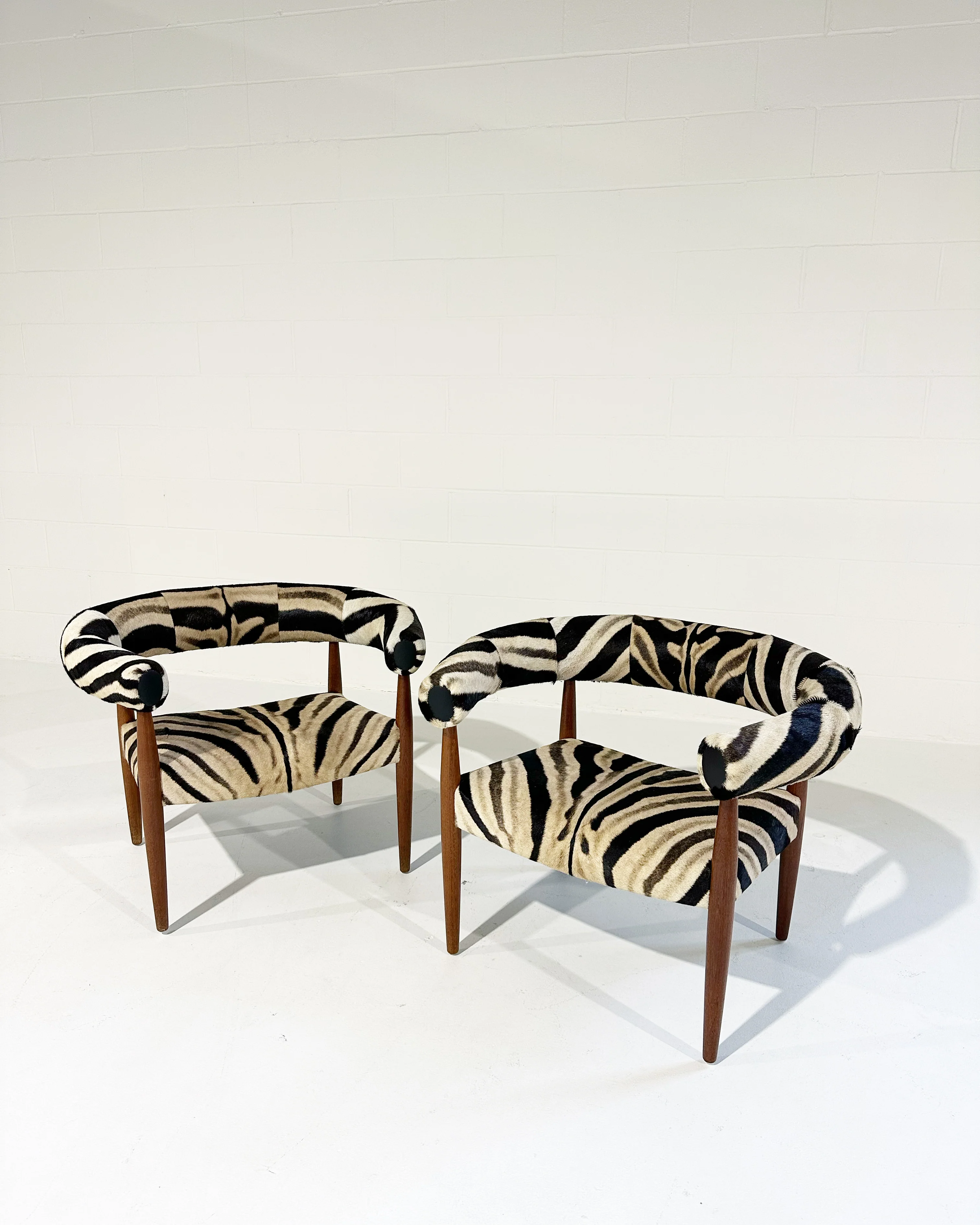 Ring Lounge Chairs in Zebra Hide