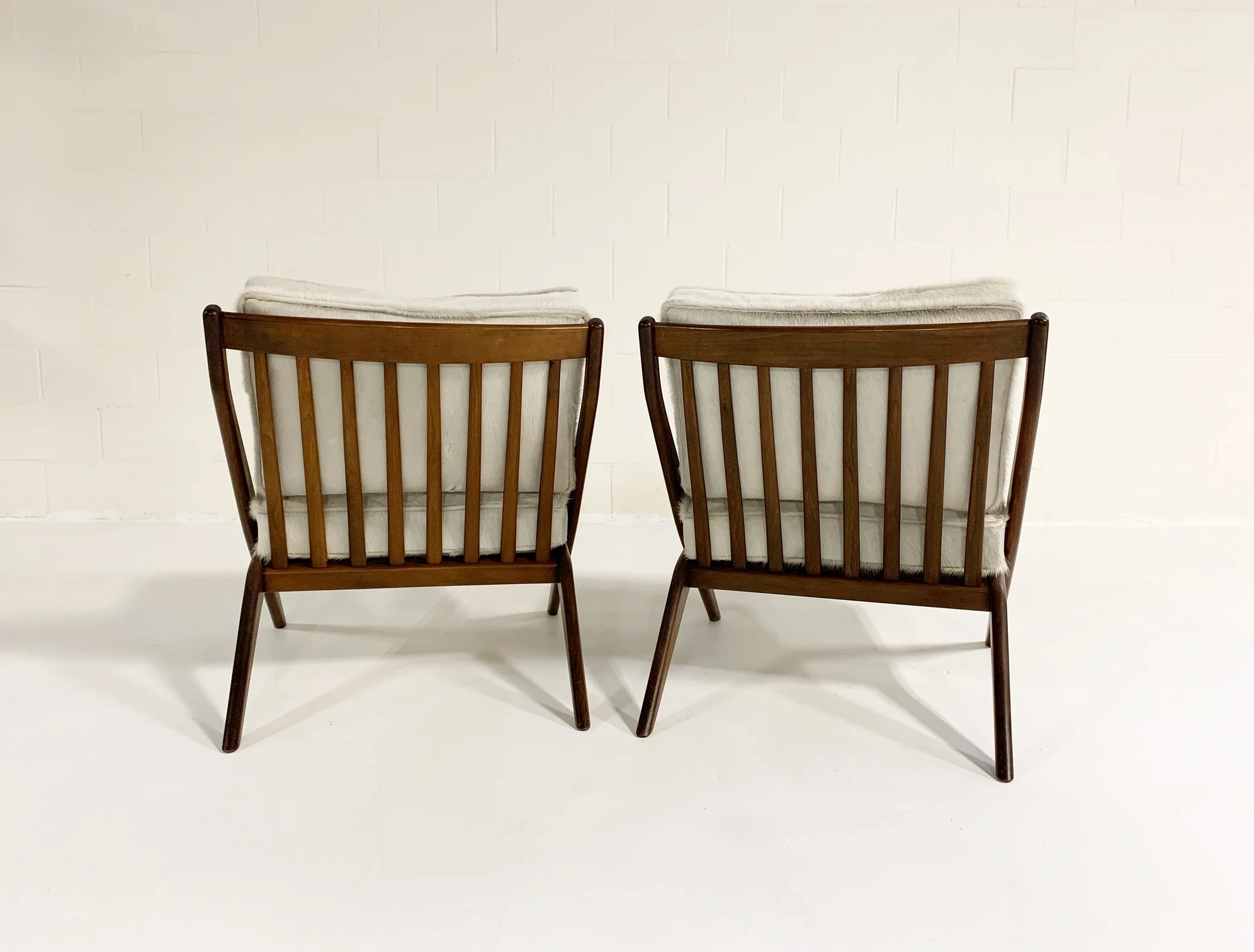 Scissor Chairs with Brazilian Cowhide Cushions, pair - Image 3