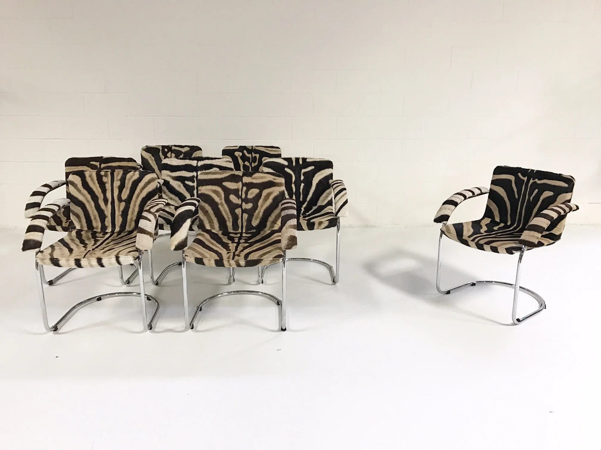 Lens Dining Chairs in Zebra Hide, set of 8 - Image 4