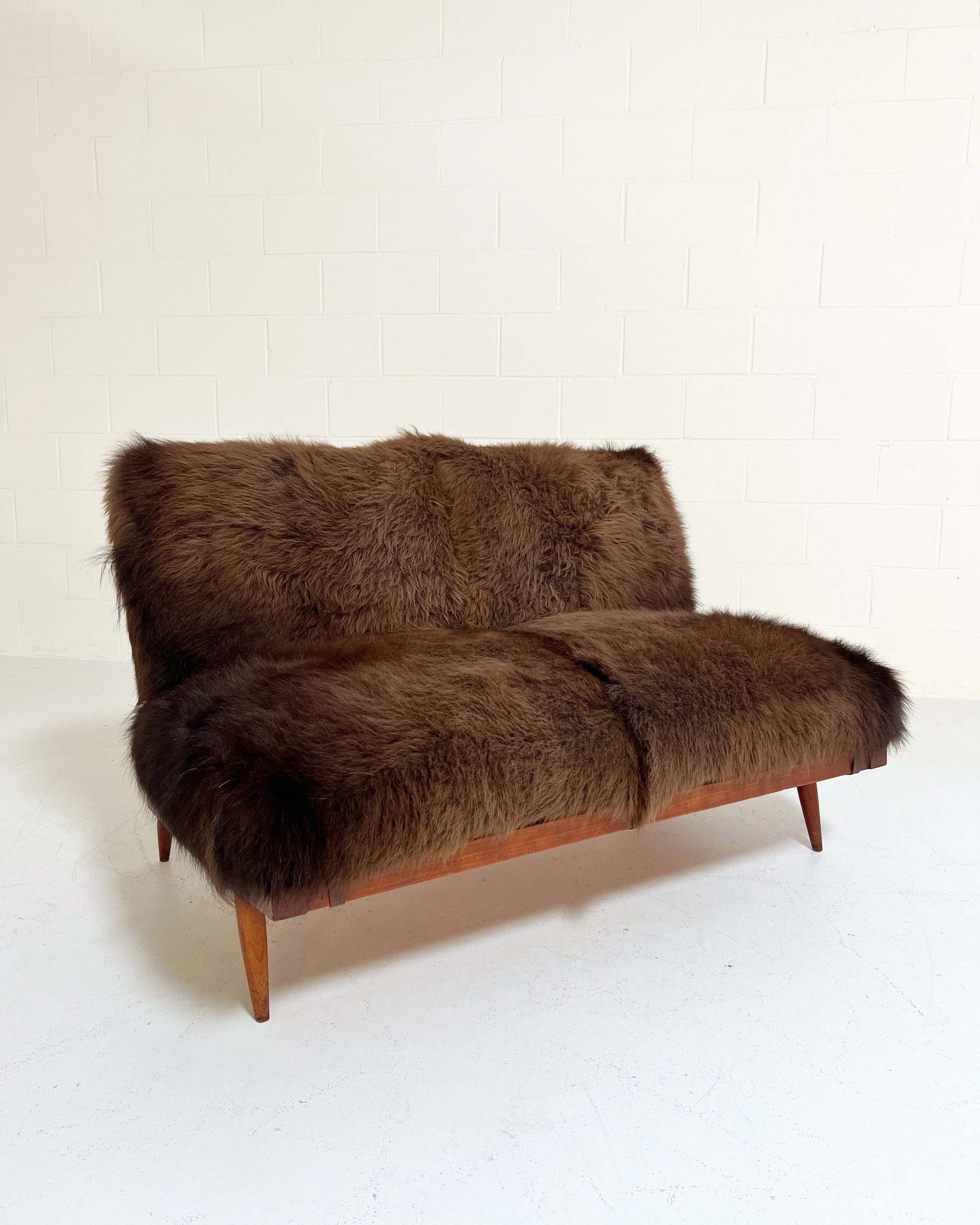 Settee with American Bison Hide Cushions - Image 10
