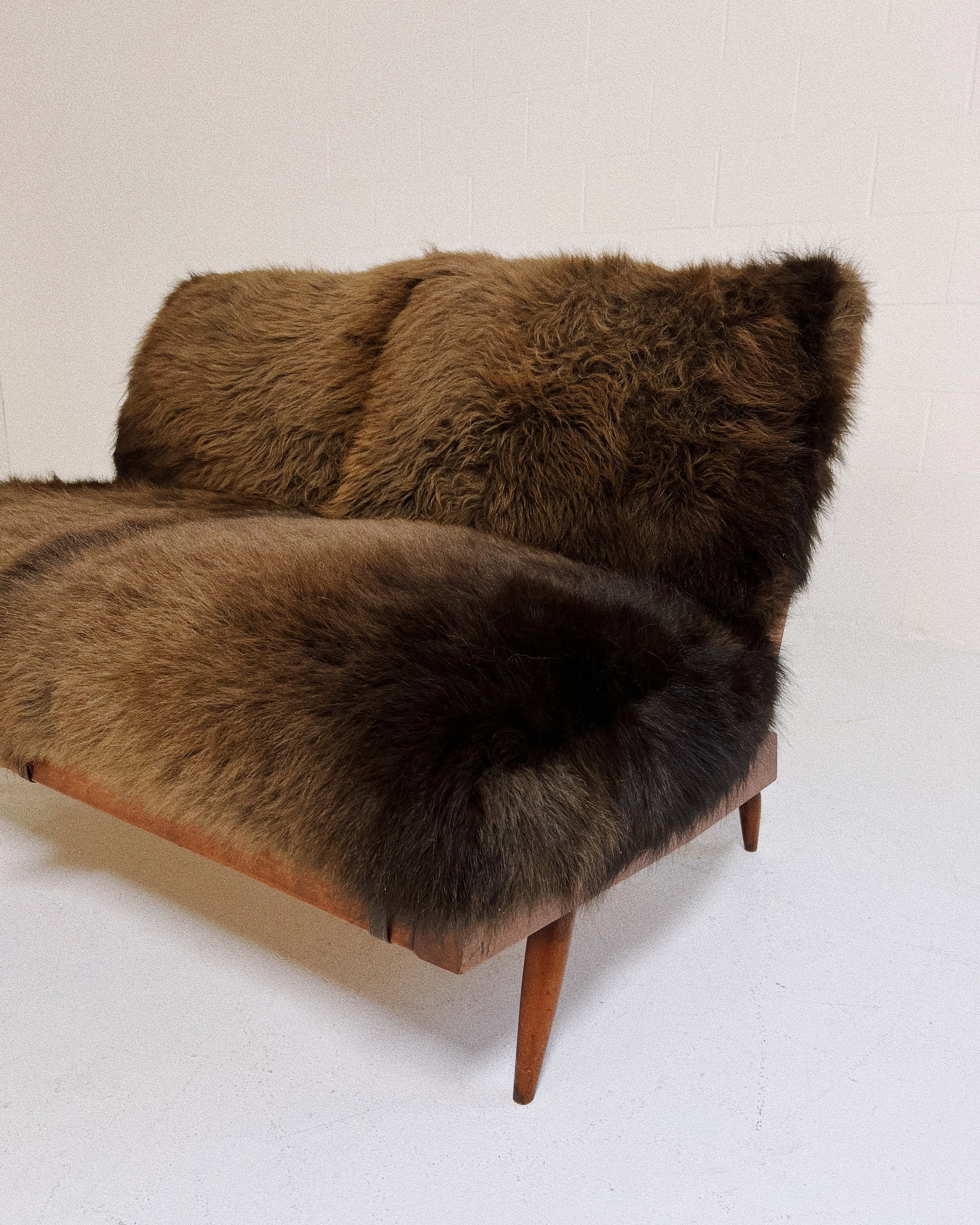 Settee with American Bison Hide Cushions - Image 2