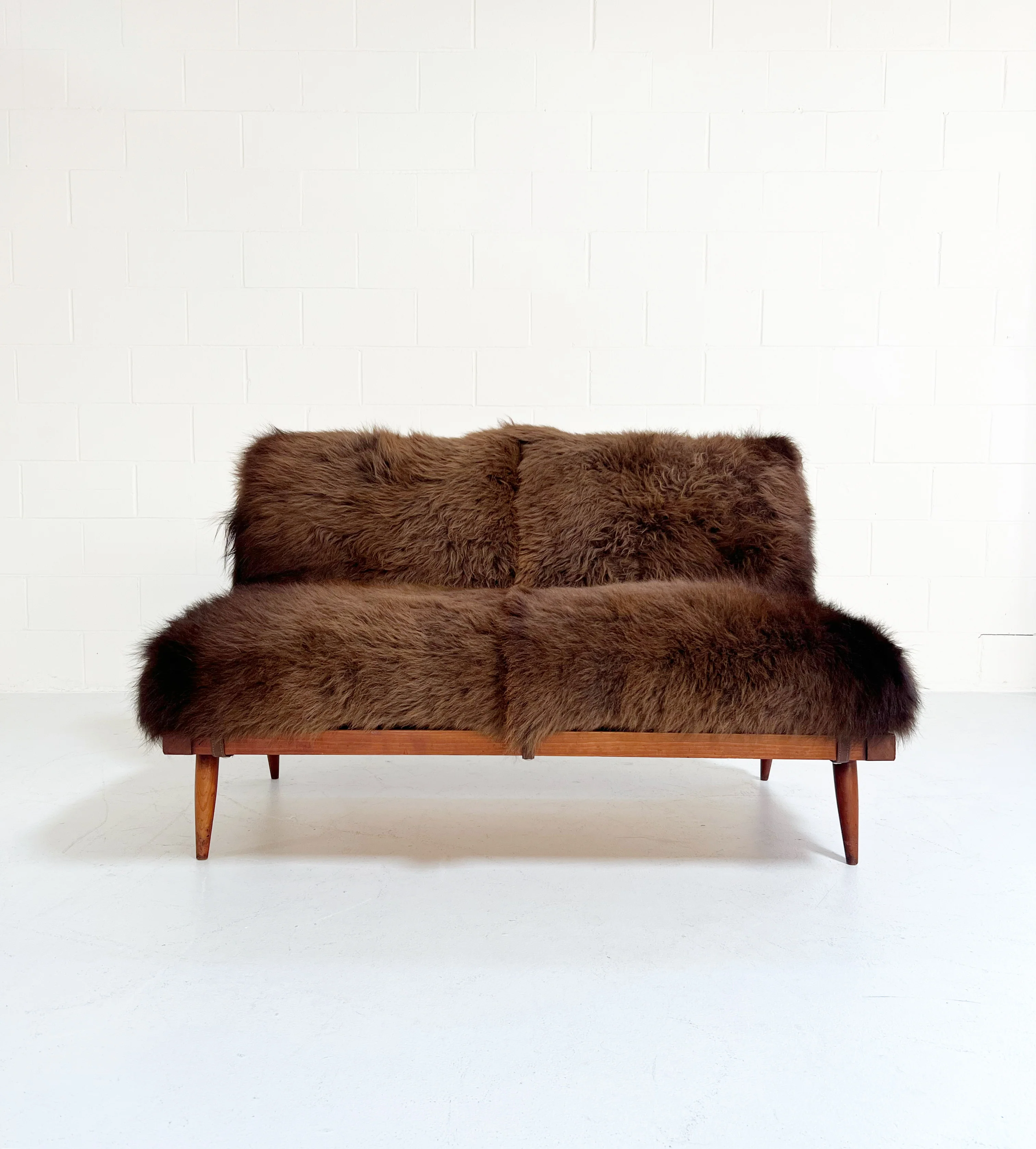 Settee with American Bison Hide Cushions - Image 5
