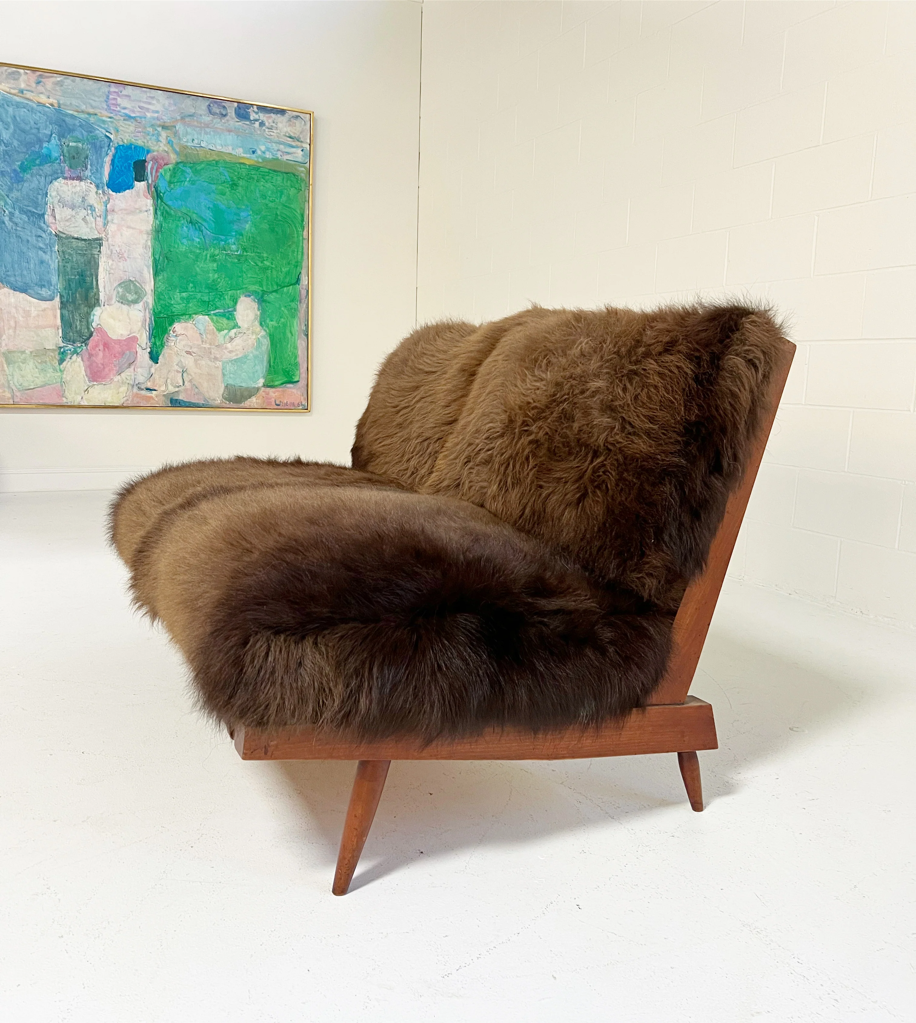Settee with American Bison Hide Cushions - Image 6