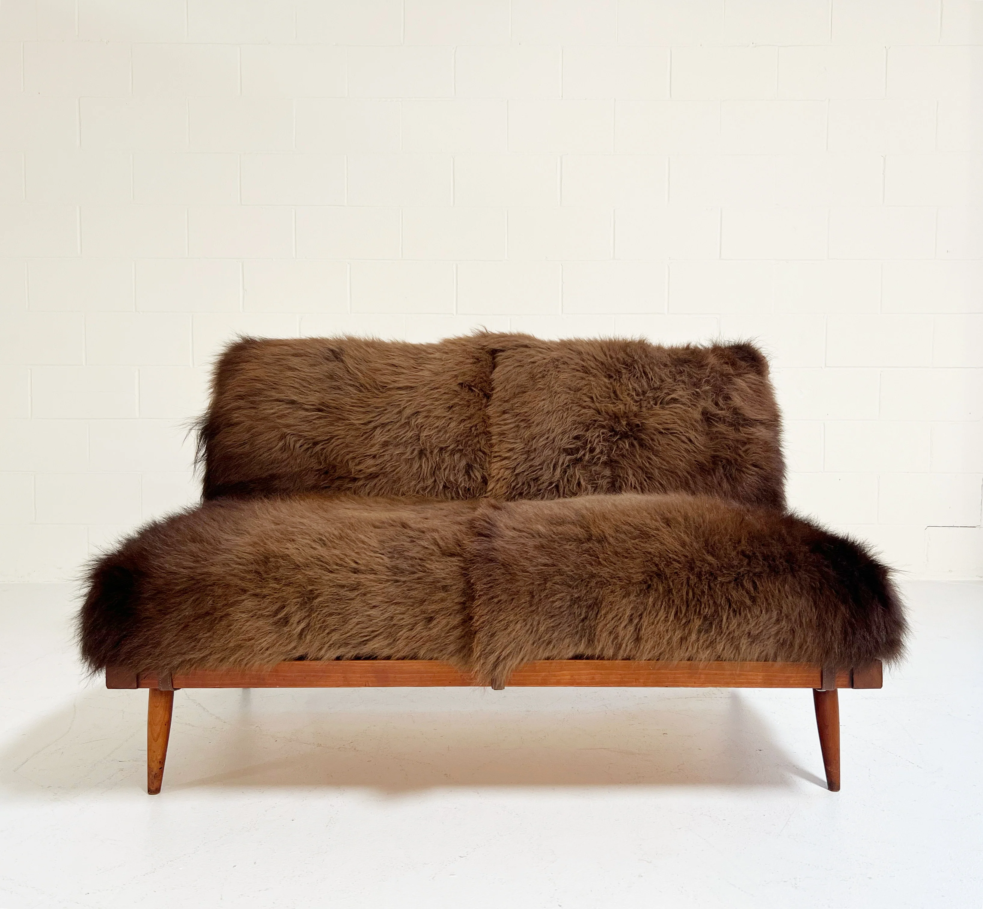Settee with American Bison Hide Cushions - Image 8