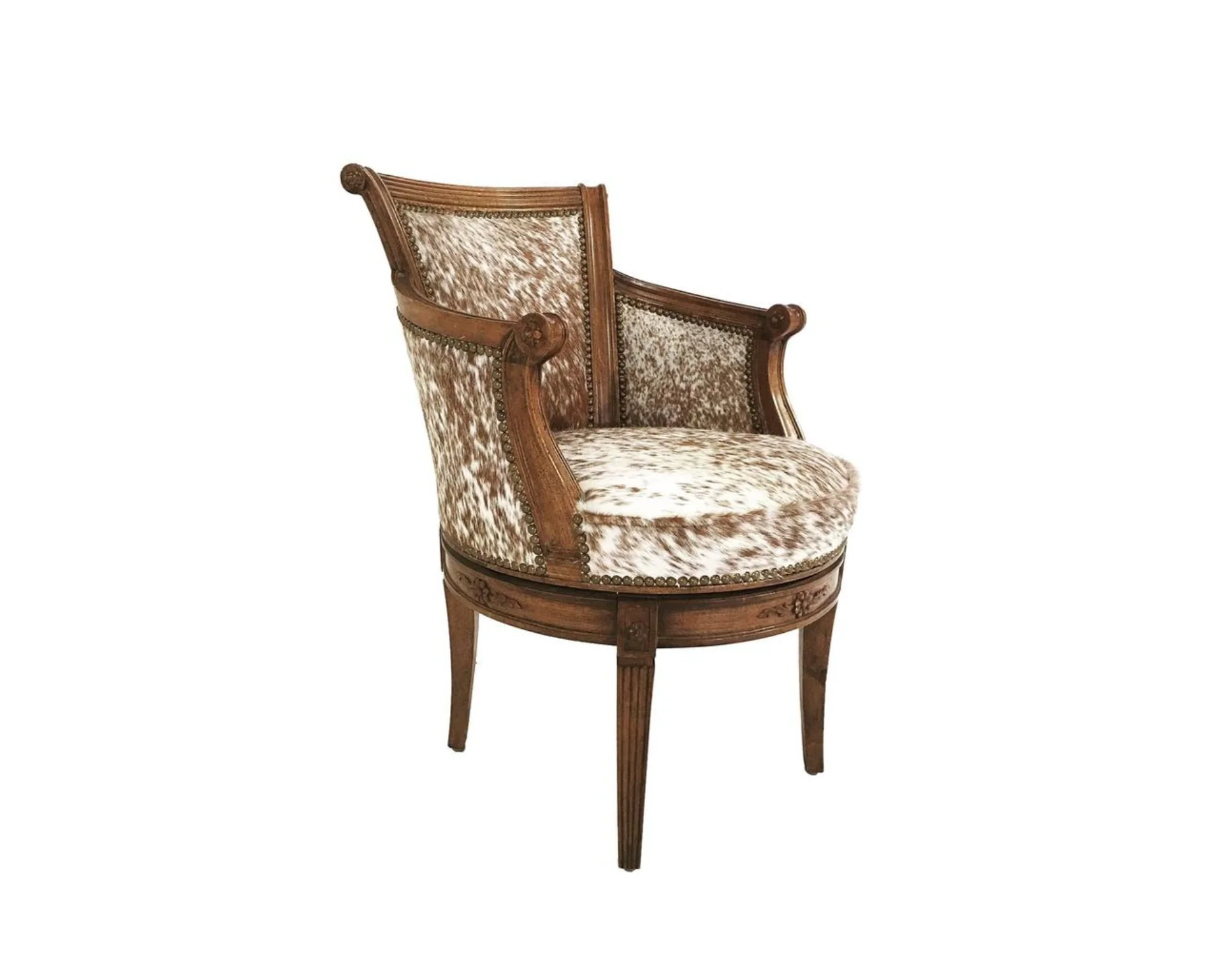 Vintage Swivel Chair in Brazilian Cowhide - Image 9