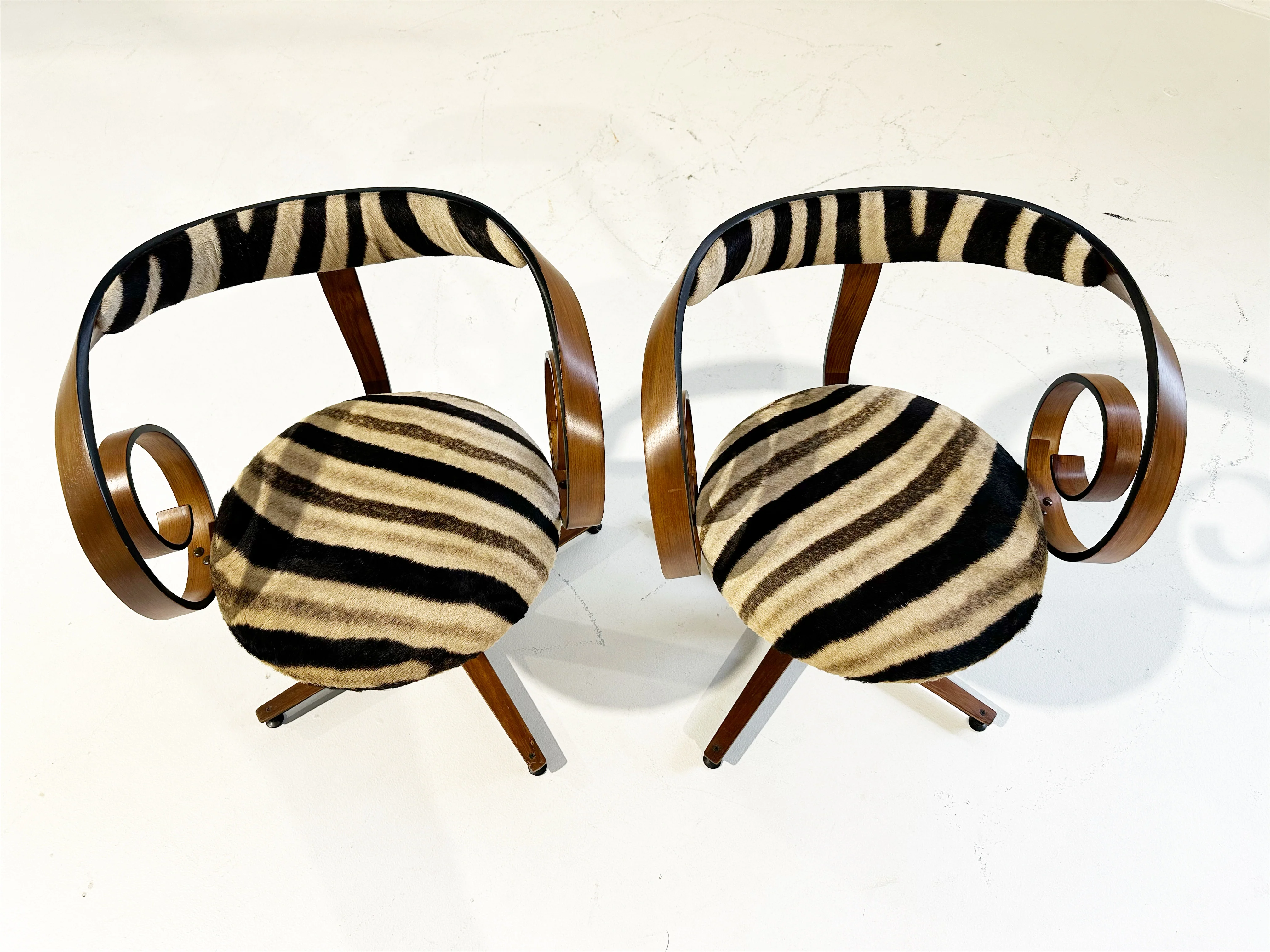 Sultana Chairs in Zebra Hide, Pair - Image 6