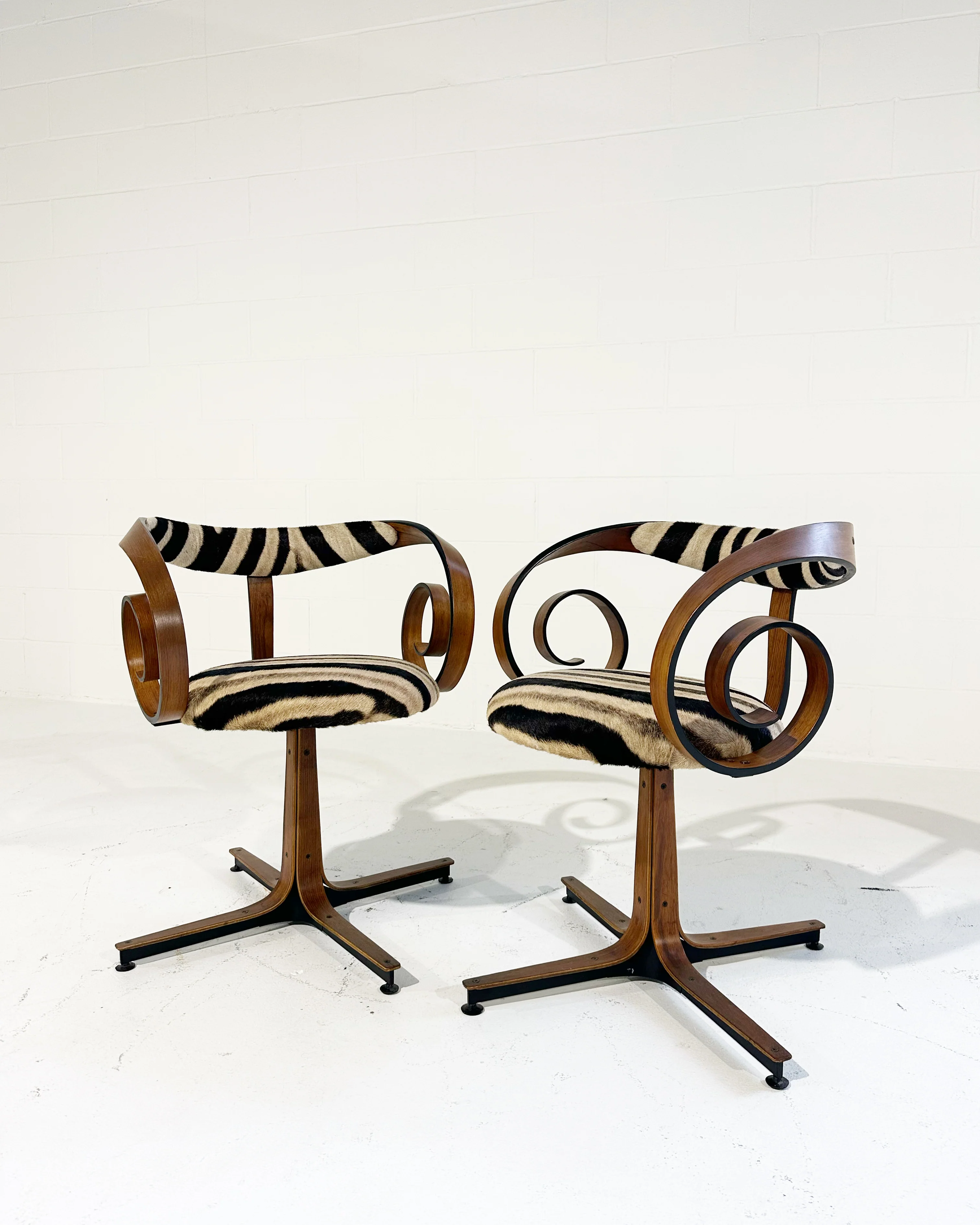 Sultana Chairs in Zebra Hide, Pair - Image 8