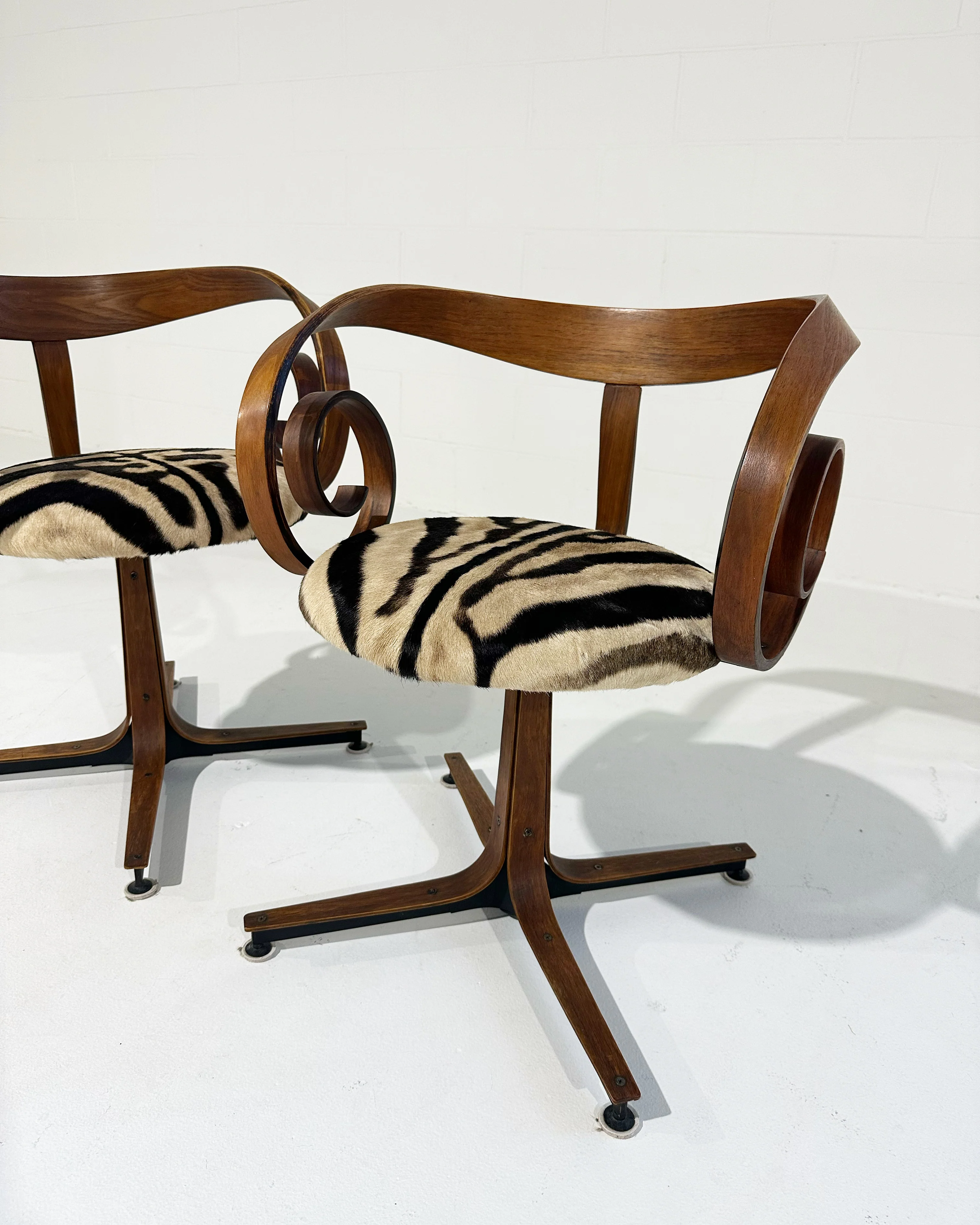 Sultana Chairs in Zebra Hide, pair - Image 12