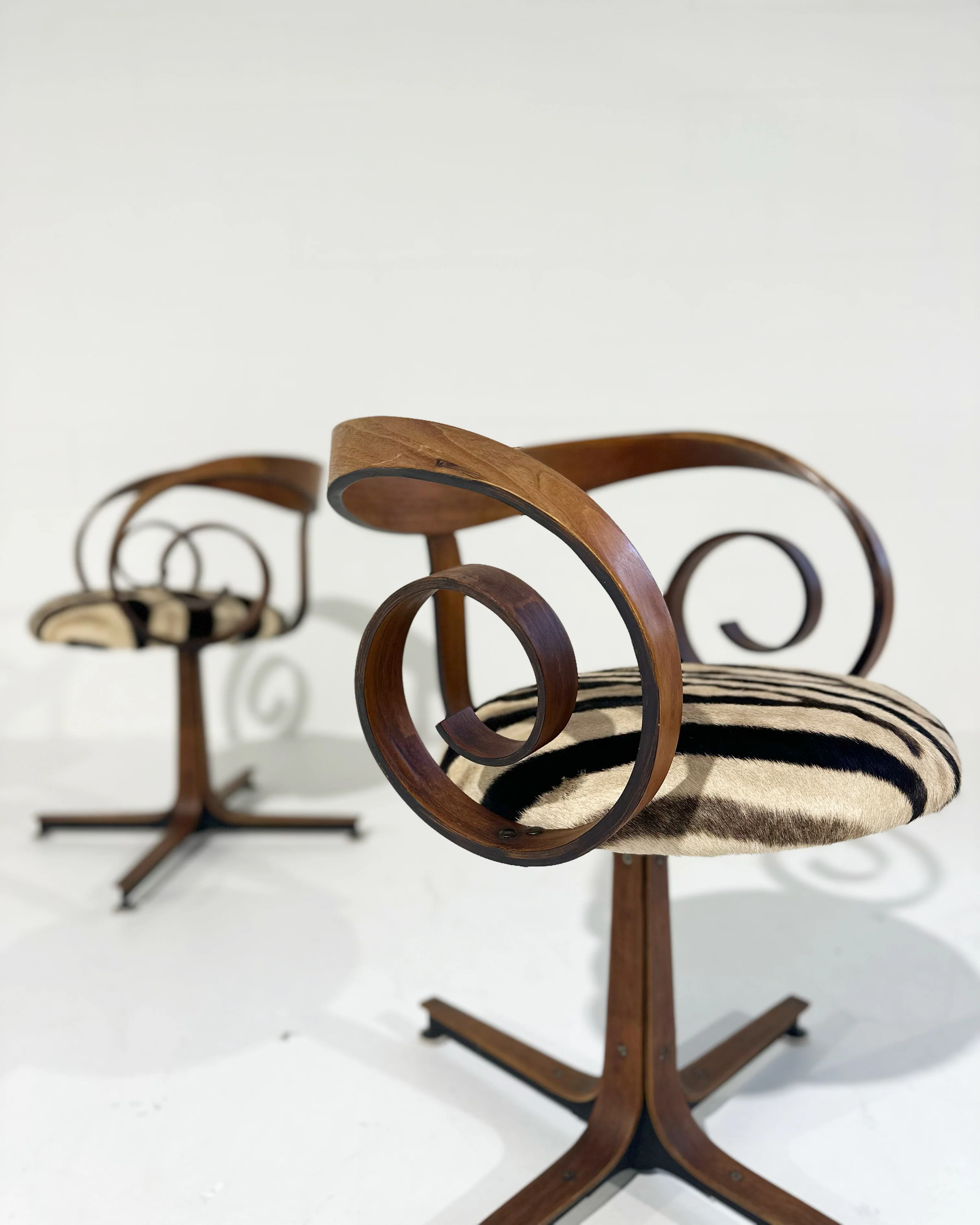 Sultana Chairs in Zebra Hide, pair - Image 9