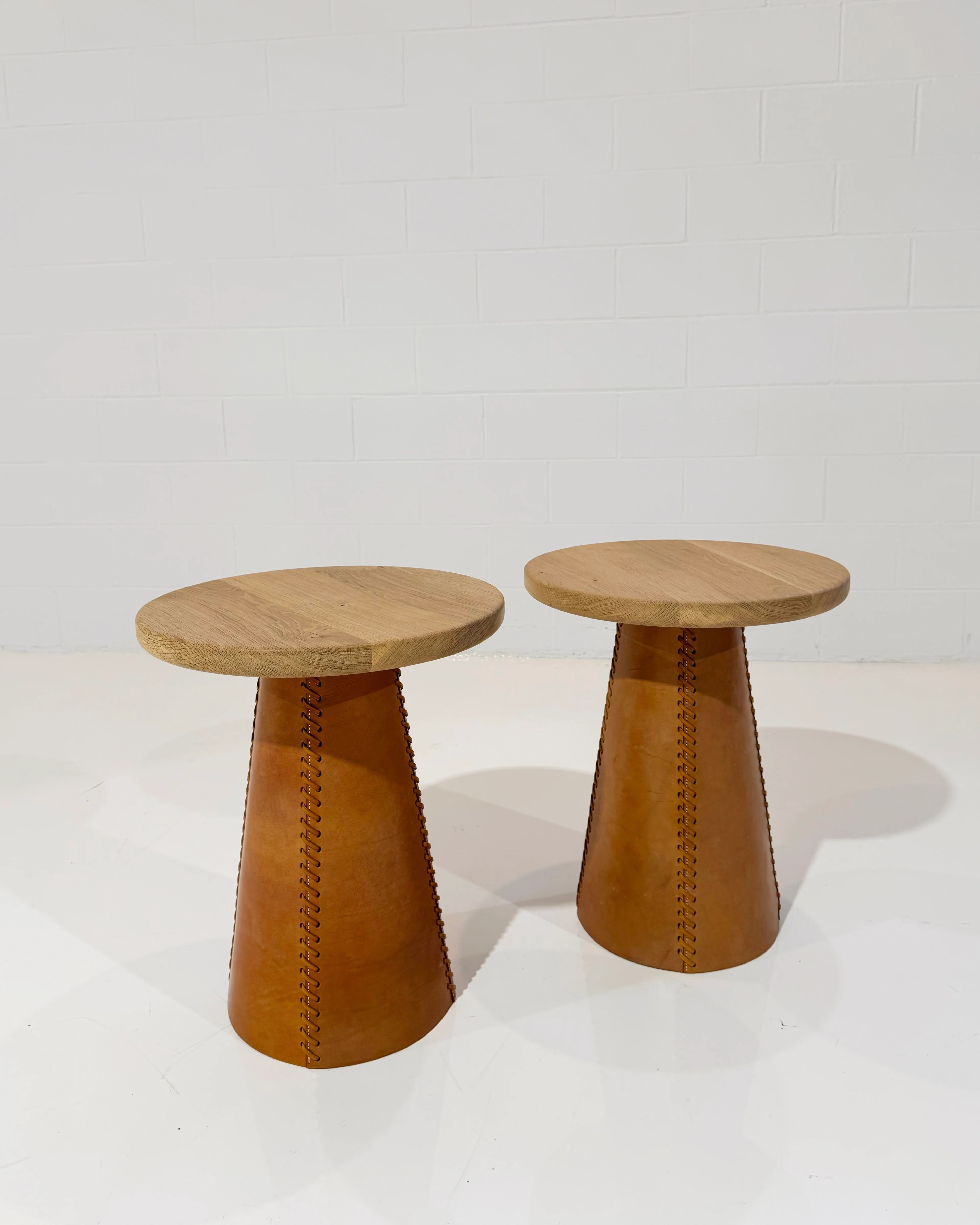 Taper Table, Oak and London Tan Leather - Image 2