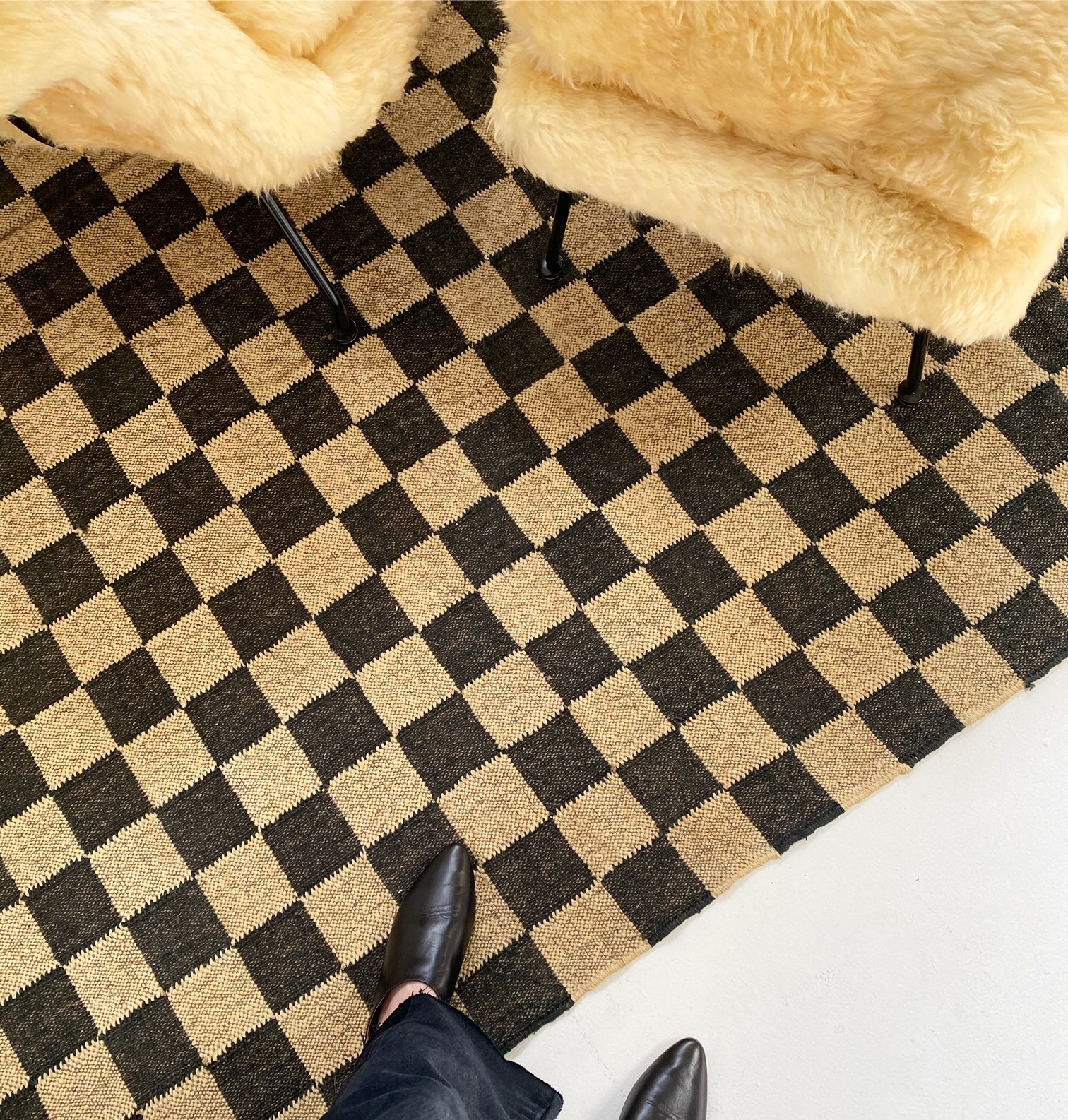 The Checkerboard Rug - Off Black - Image 16