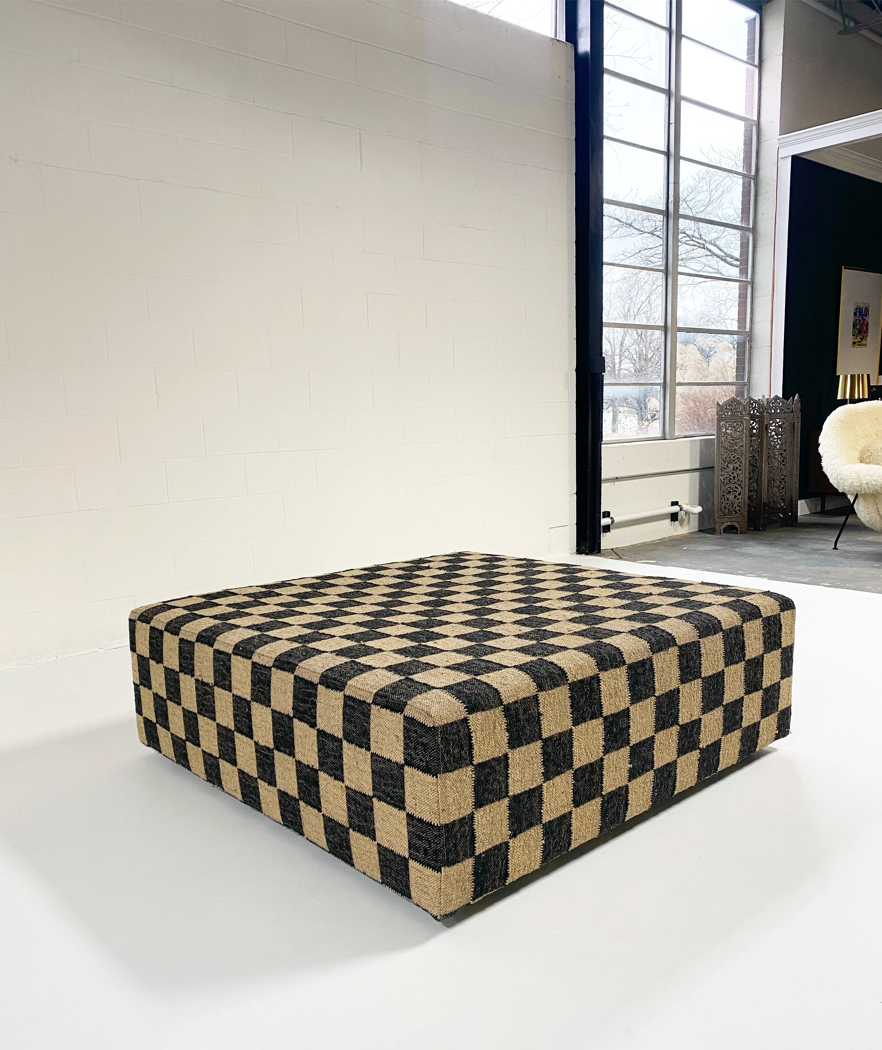 The Forsyth Checkerboard Ottoman, 54 x 54 in - Image 5