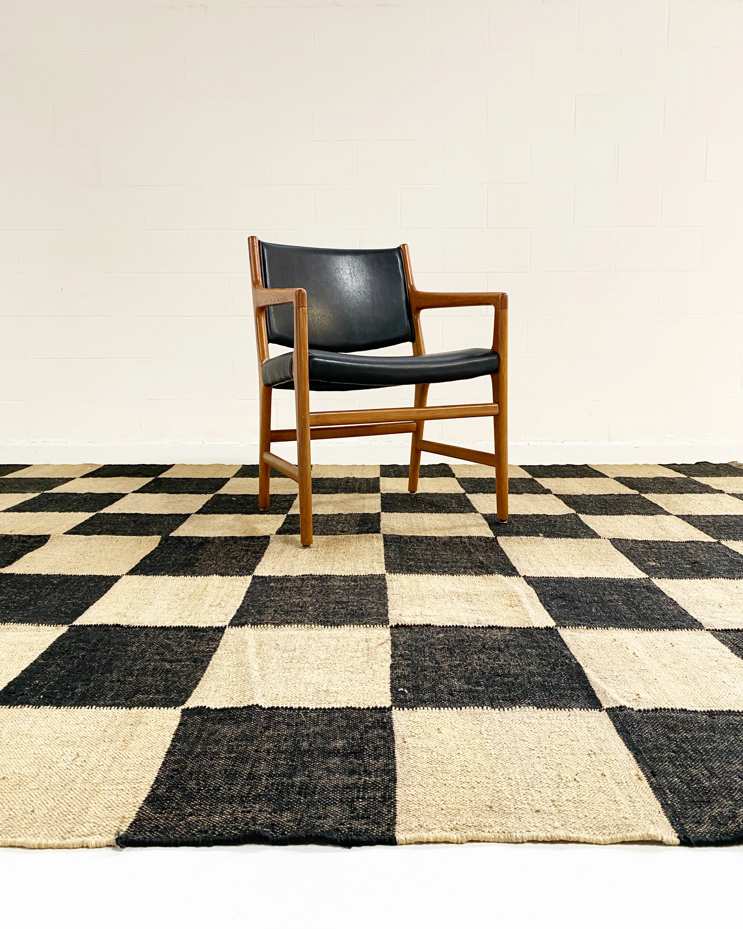 The Checkerboard Rug - Big Checks in Off Black - Image 10