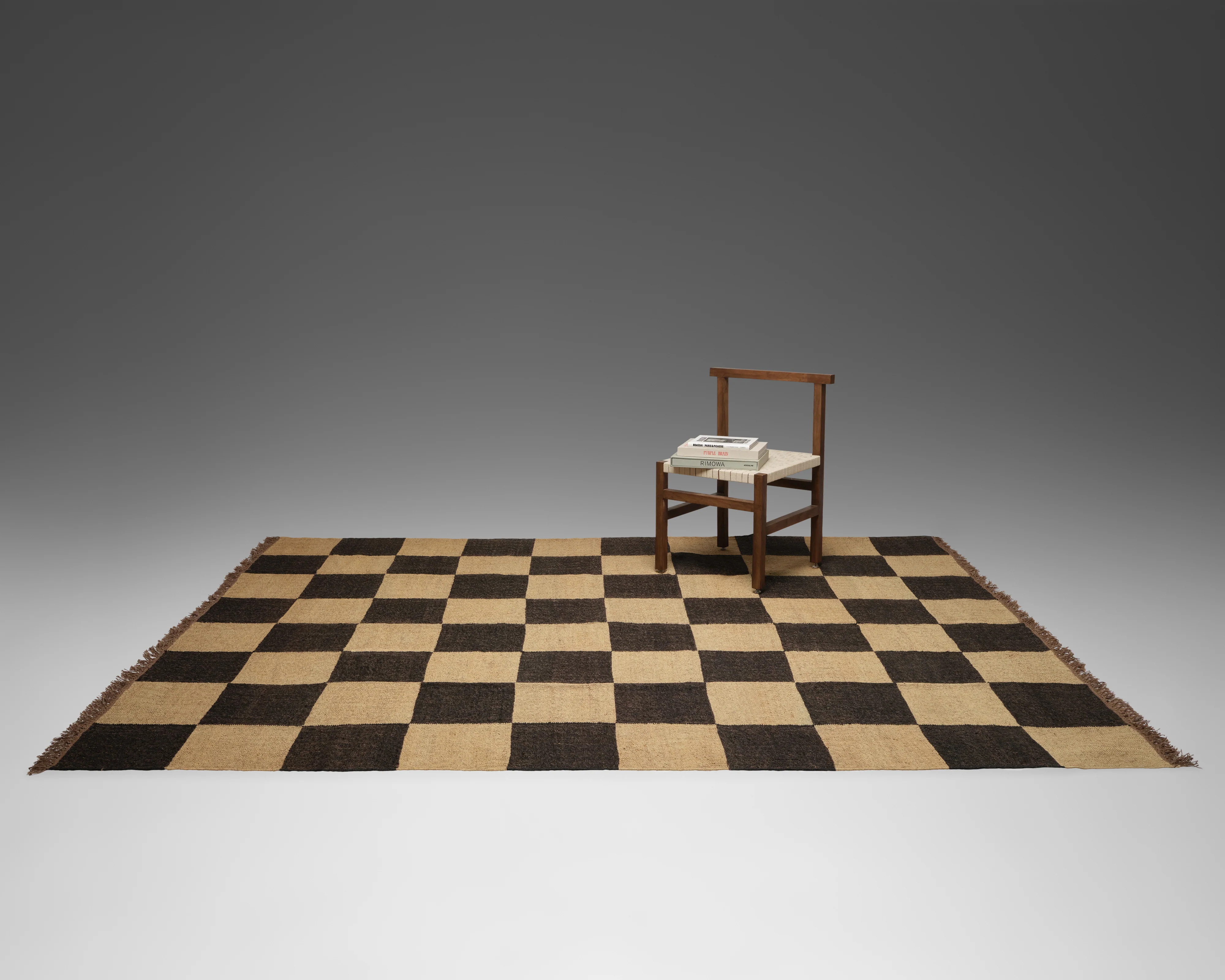 The Checkerboard Rug - Big Checks in Off Black - Image 4