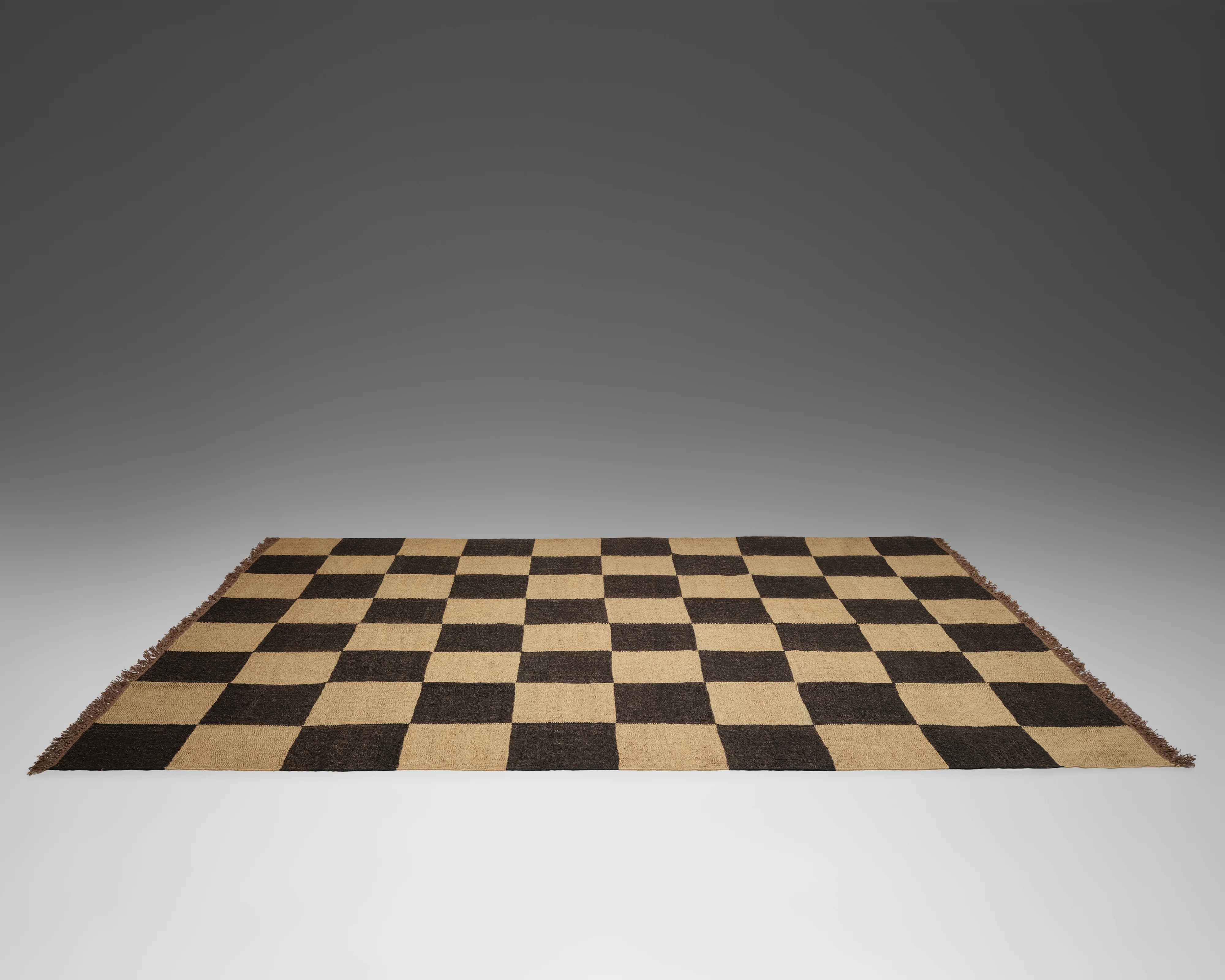 The Checkerboard Rug - Big Checks in Off Black - Image 5