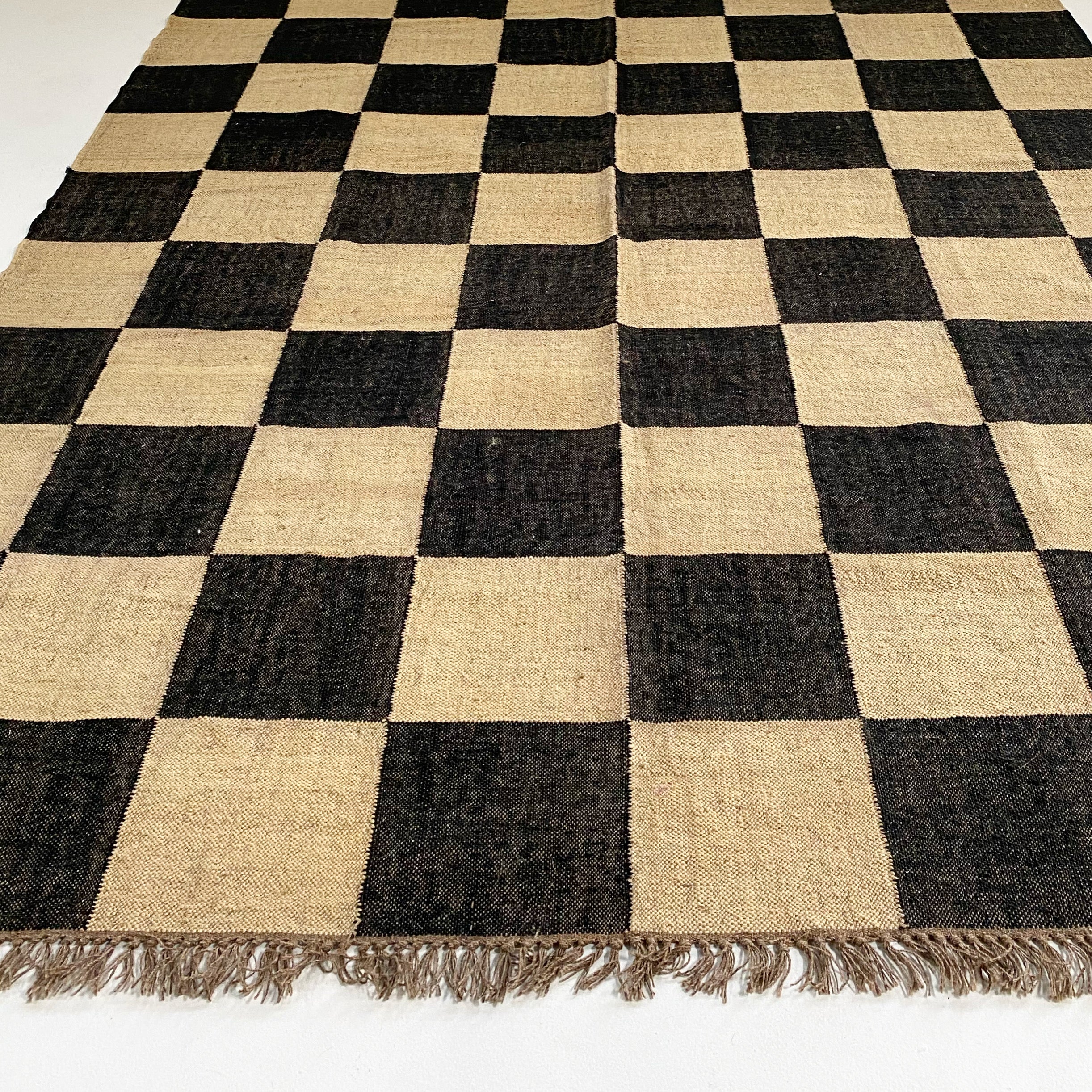 The Checkerboard Rug - Big Checks in Off Black - Image 8