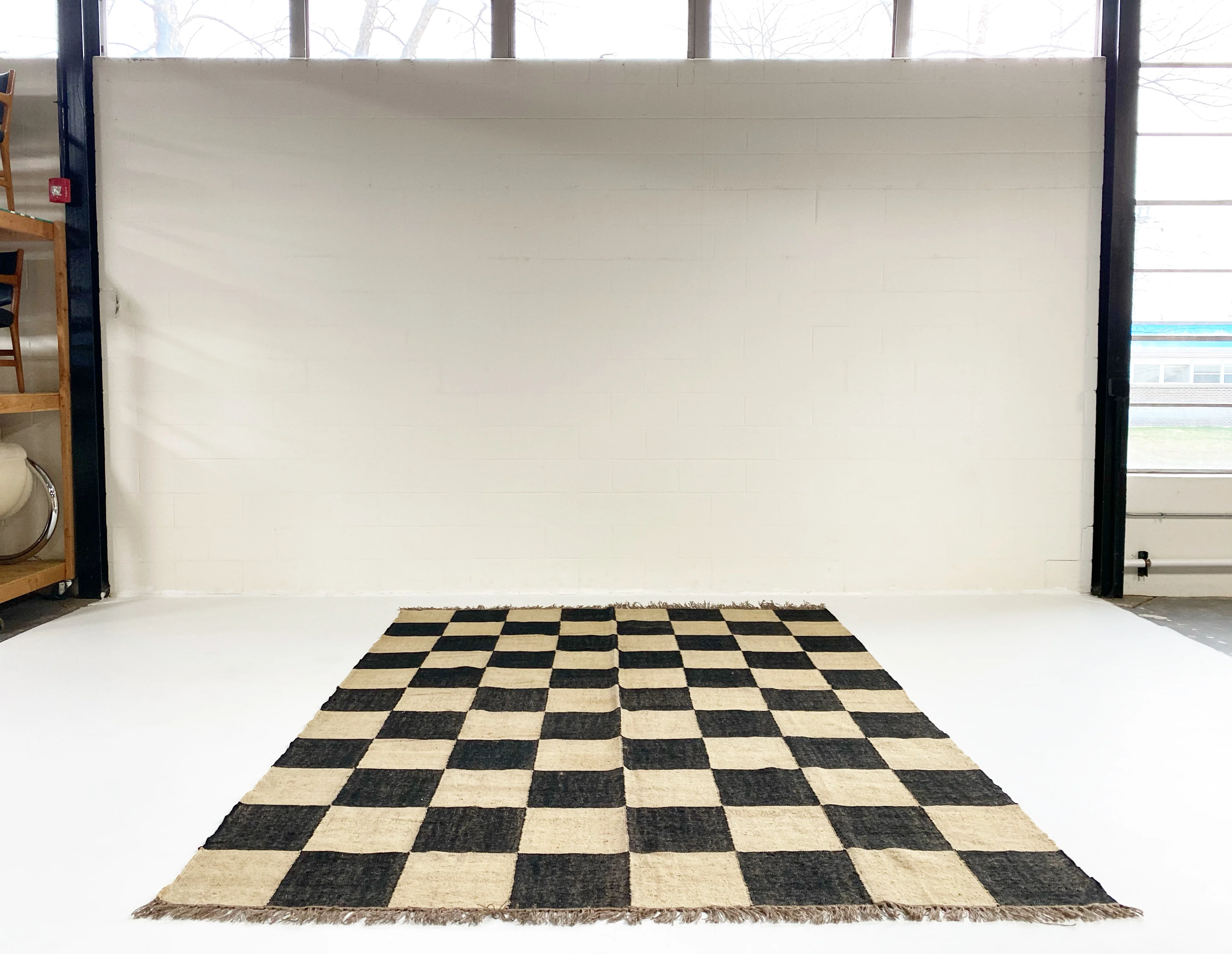The Checkerboard Rug - Big Checks in Off Black - Image 9