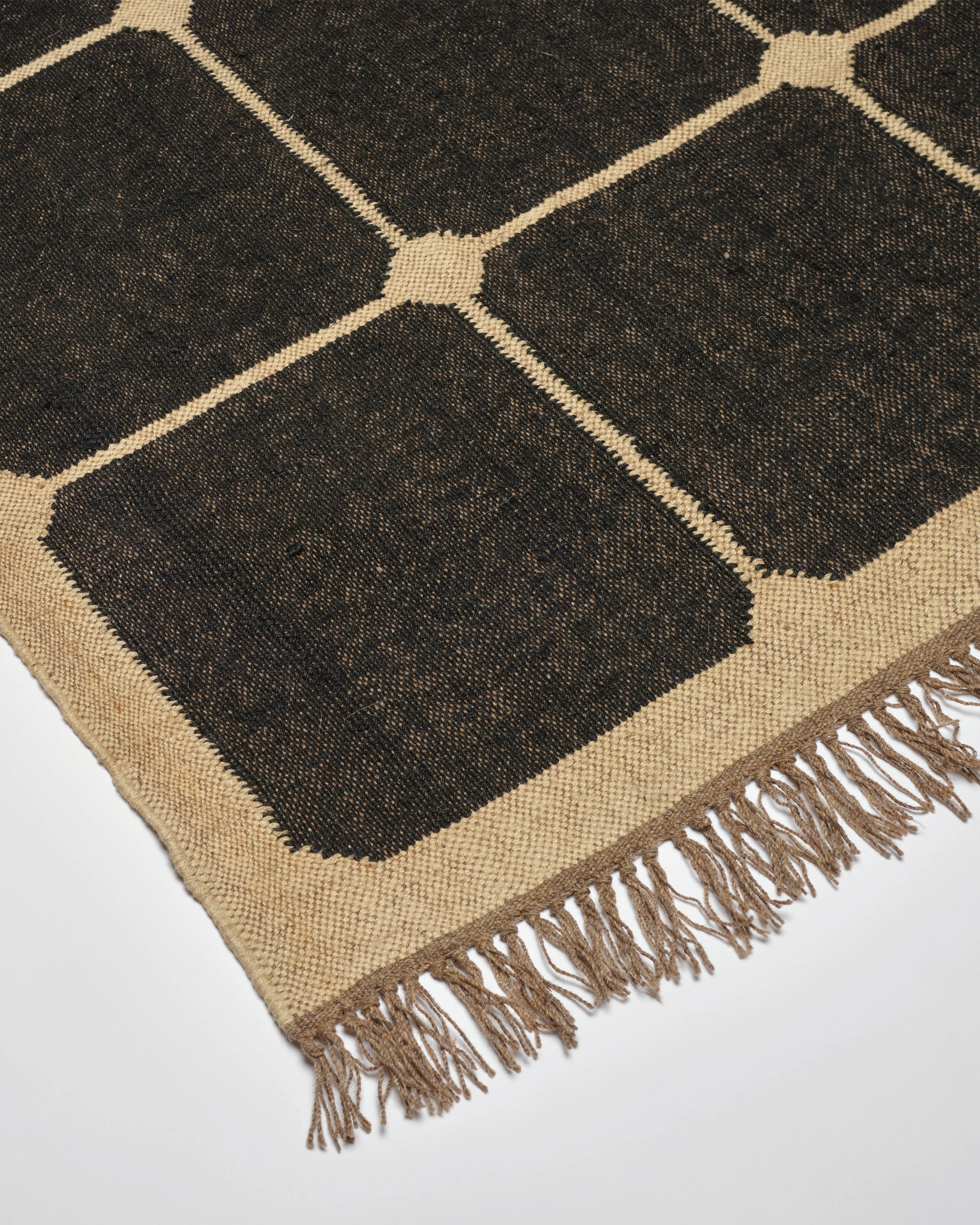The Checkerboard Rug - Dark Tile Checks in Off Black - Image 2