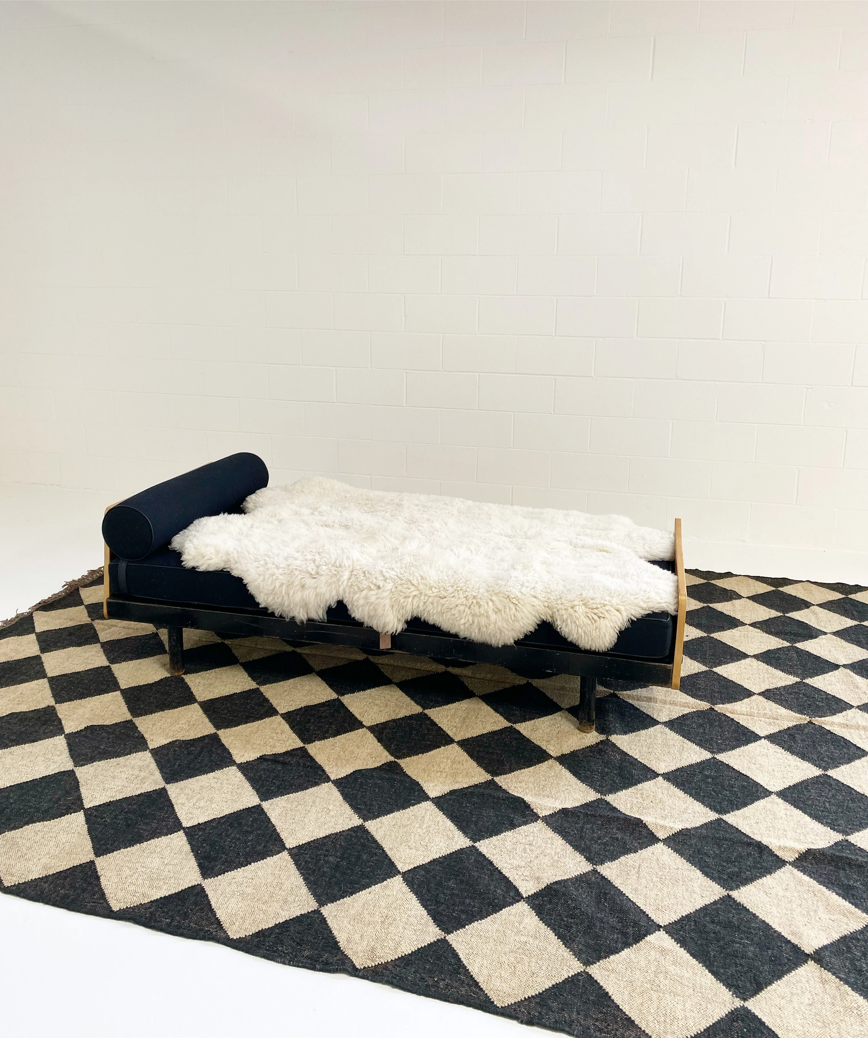 The Checkerboard Rug - Diamond Check in Off Black - Image 10