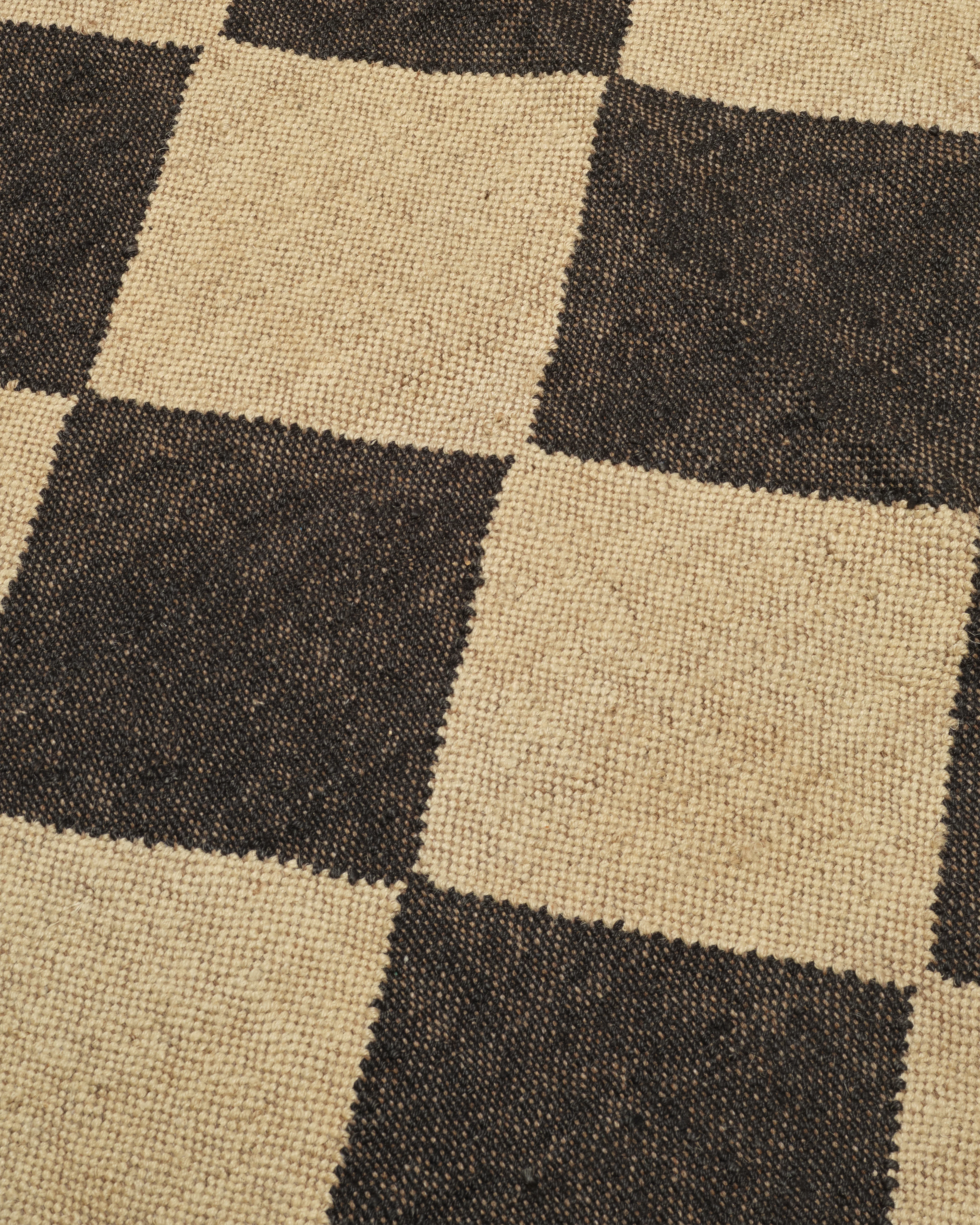 The Checkerboard Rug - Diamond Check in Off Black - Image 3