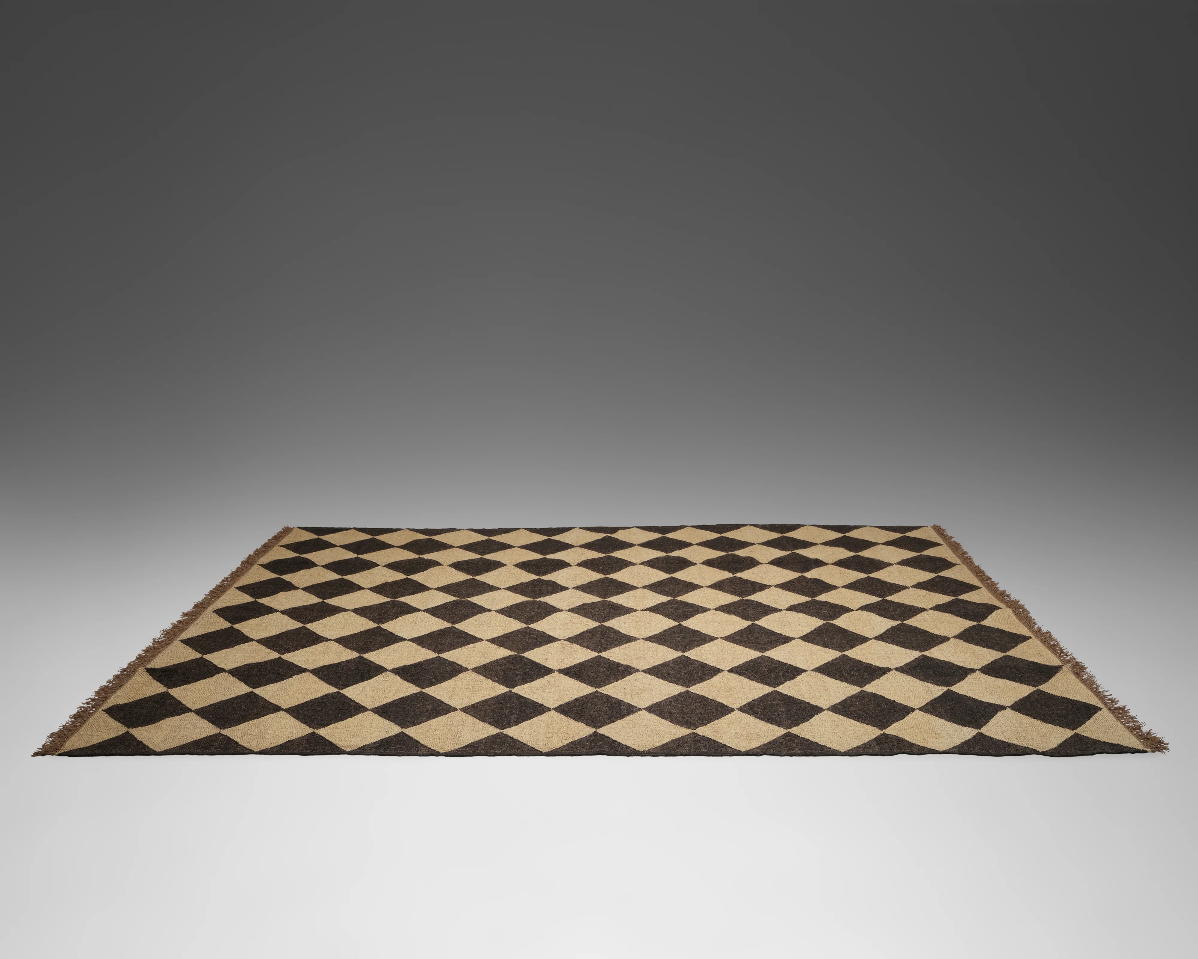 The Checkerboard Rug - Diamond Check in Off Black - Image 4