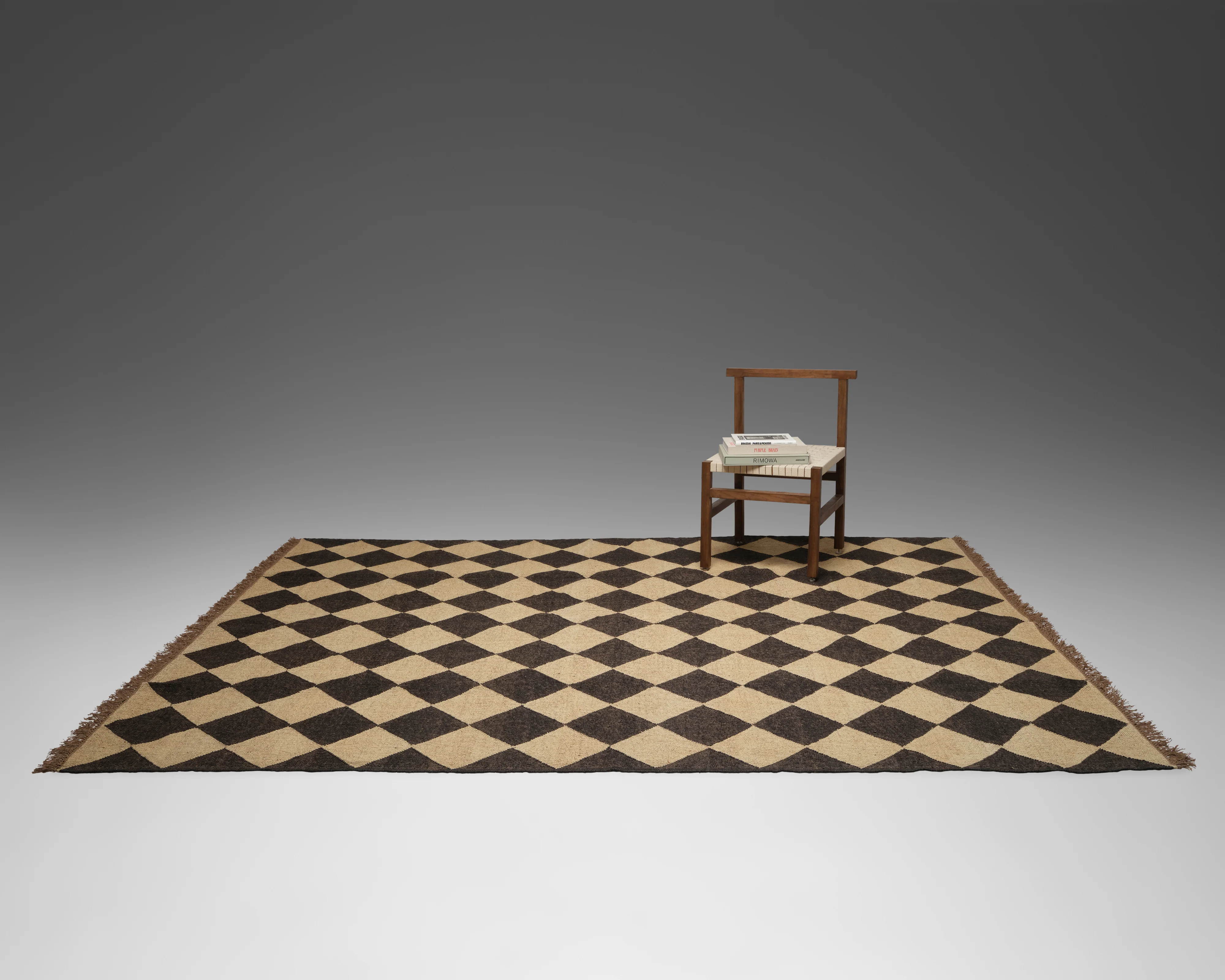 The Checkerboard Rug - Diamond Check in Off Black - Image 5