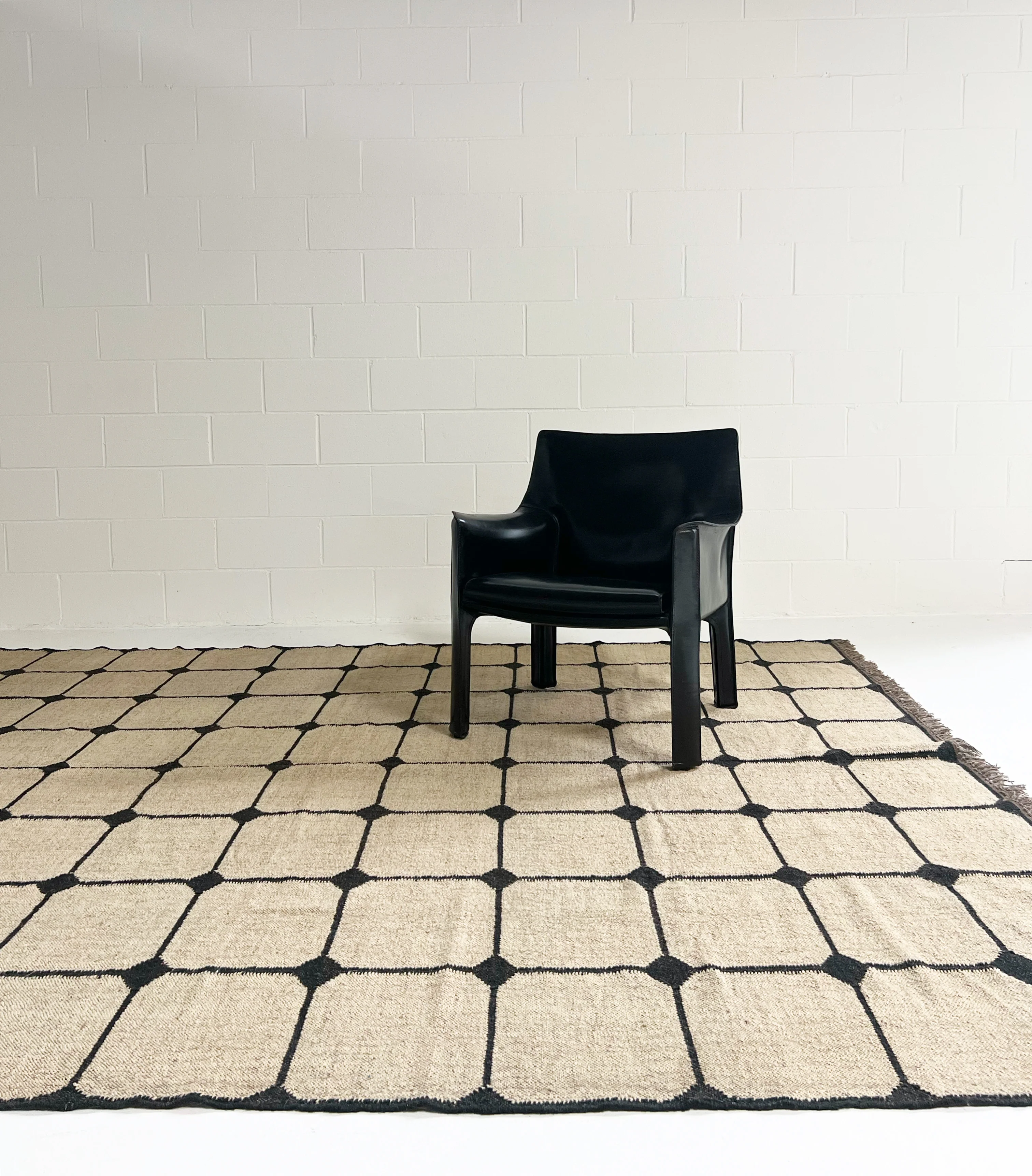 The Checkerboard Rug - Tile Checks in Off Black - Image 6