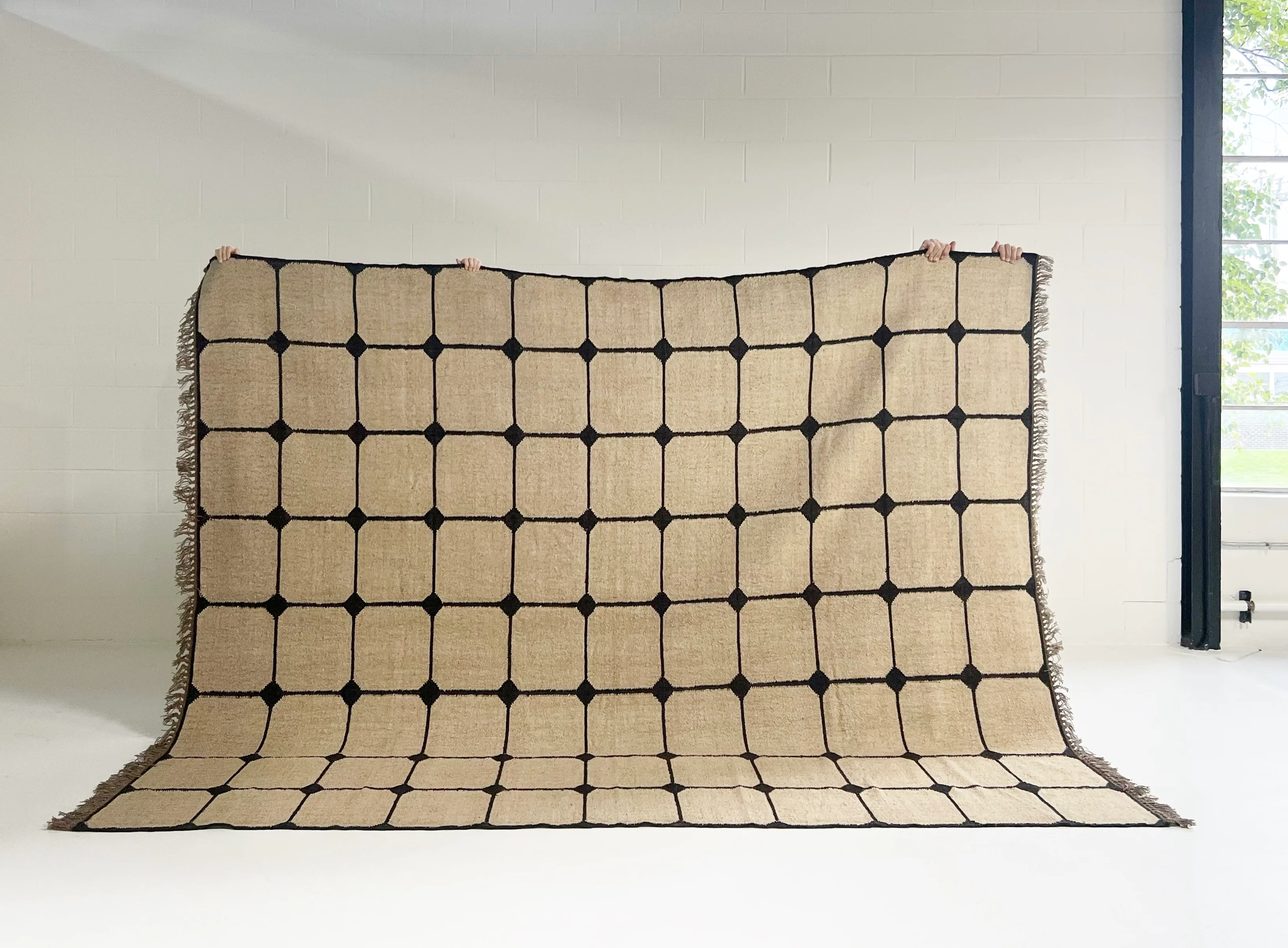 The Checkerboard Rug - Tile Checks in Off Black - Image 7