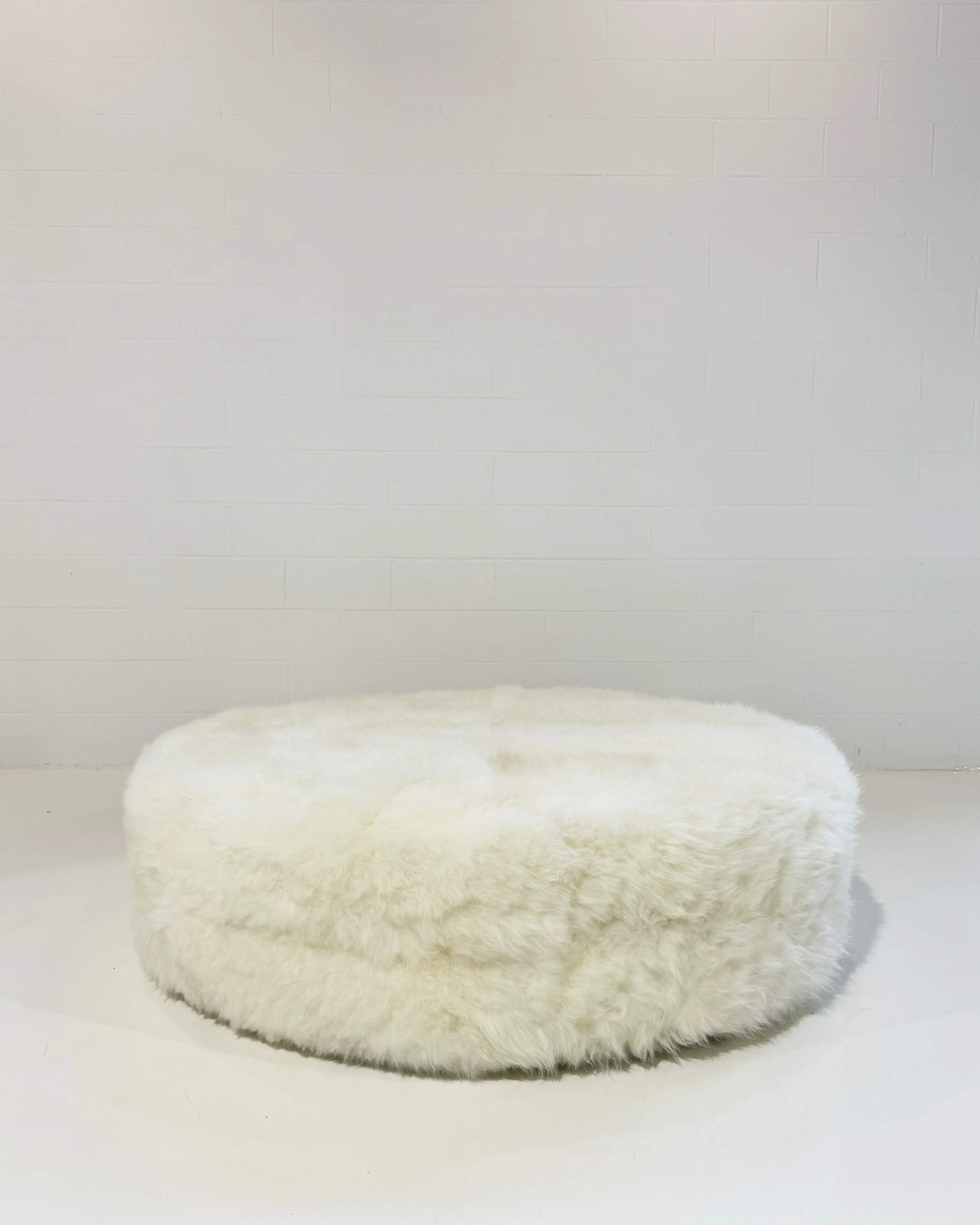 The Forsyth Circle Ottoman in Natural Cashmere Goatskin - Image 3