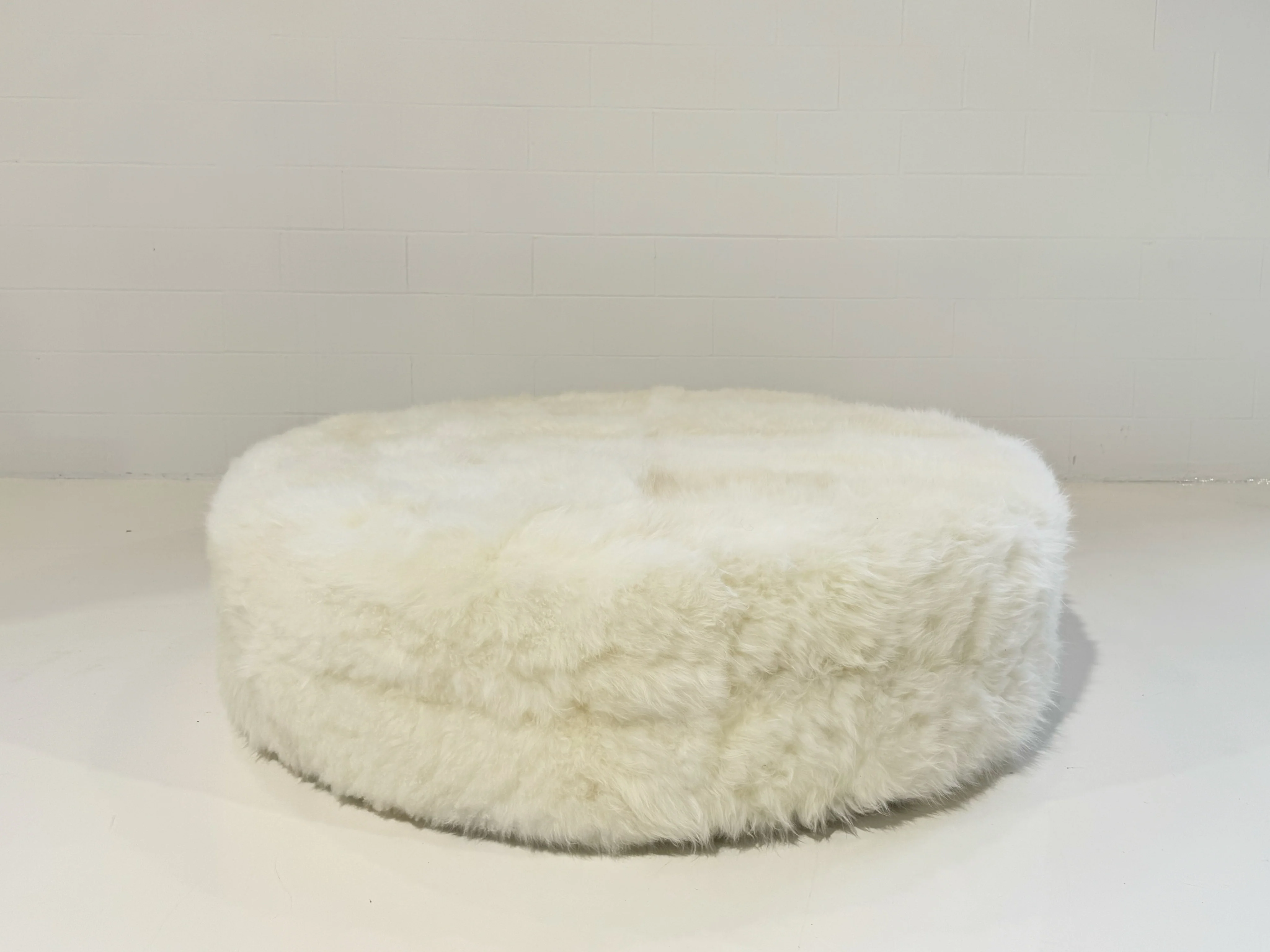 The Forsyth Circle Ottoman in Natural Cashmere Goatskin - Image 6