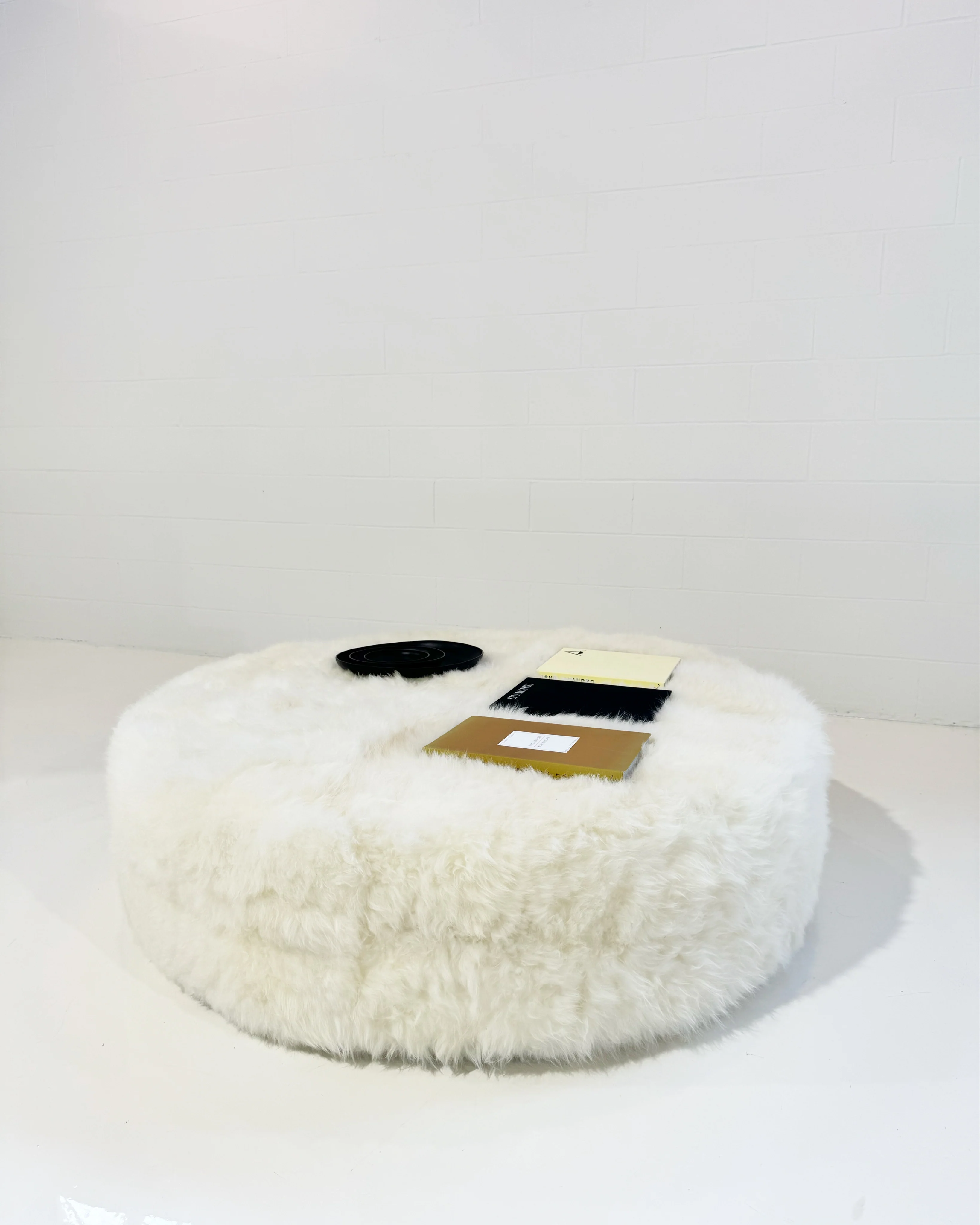 The Forsyth Circle Ottoman in Natural Cashmere Goatskin - Image 7