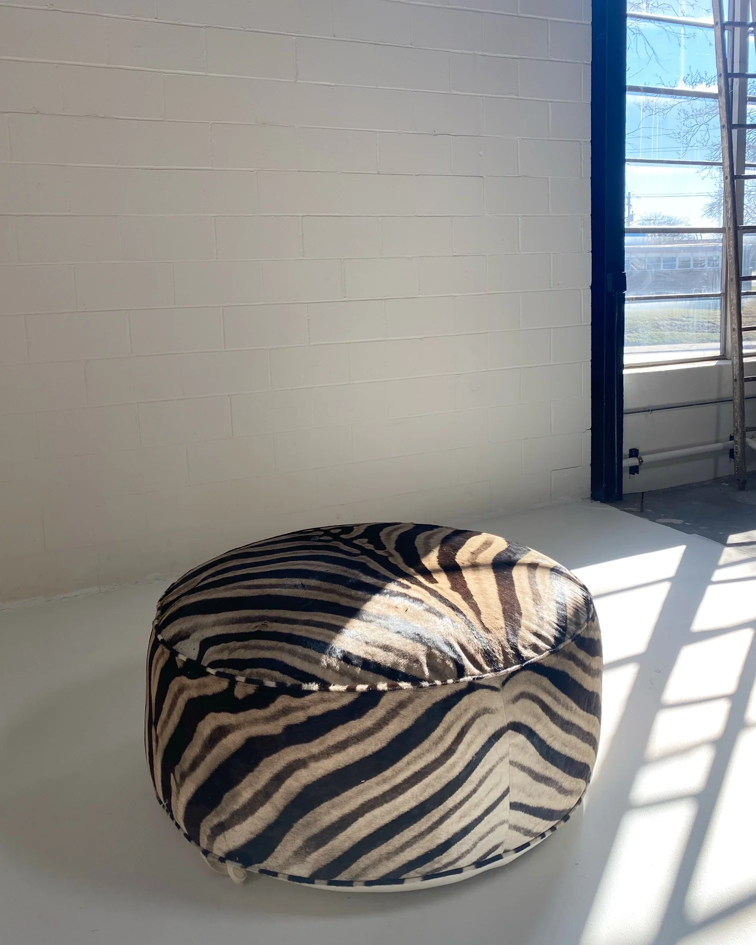 The Forsyth Cloud Ottoman in Zebra Hide - Image 9
