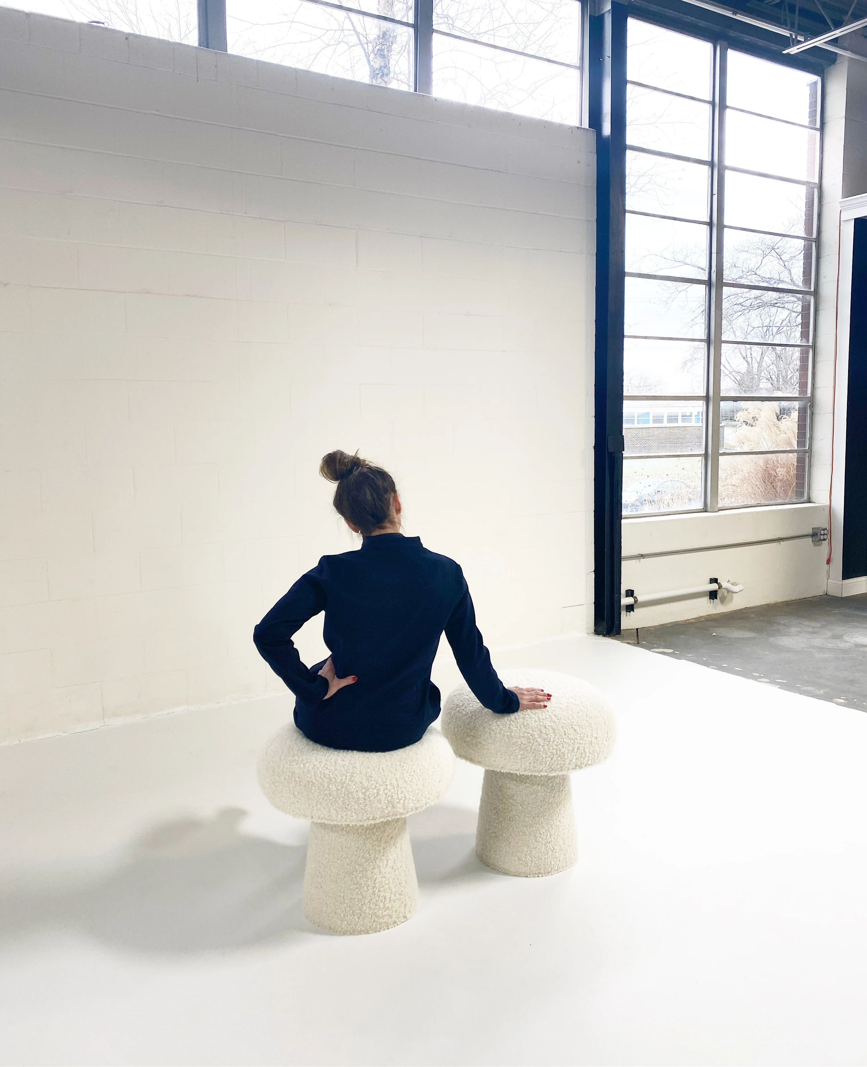 The Forsyth Mushroom Pouf in Boucle - Image 6