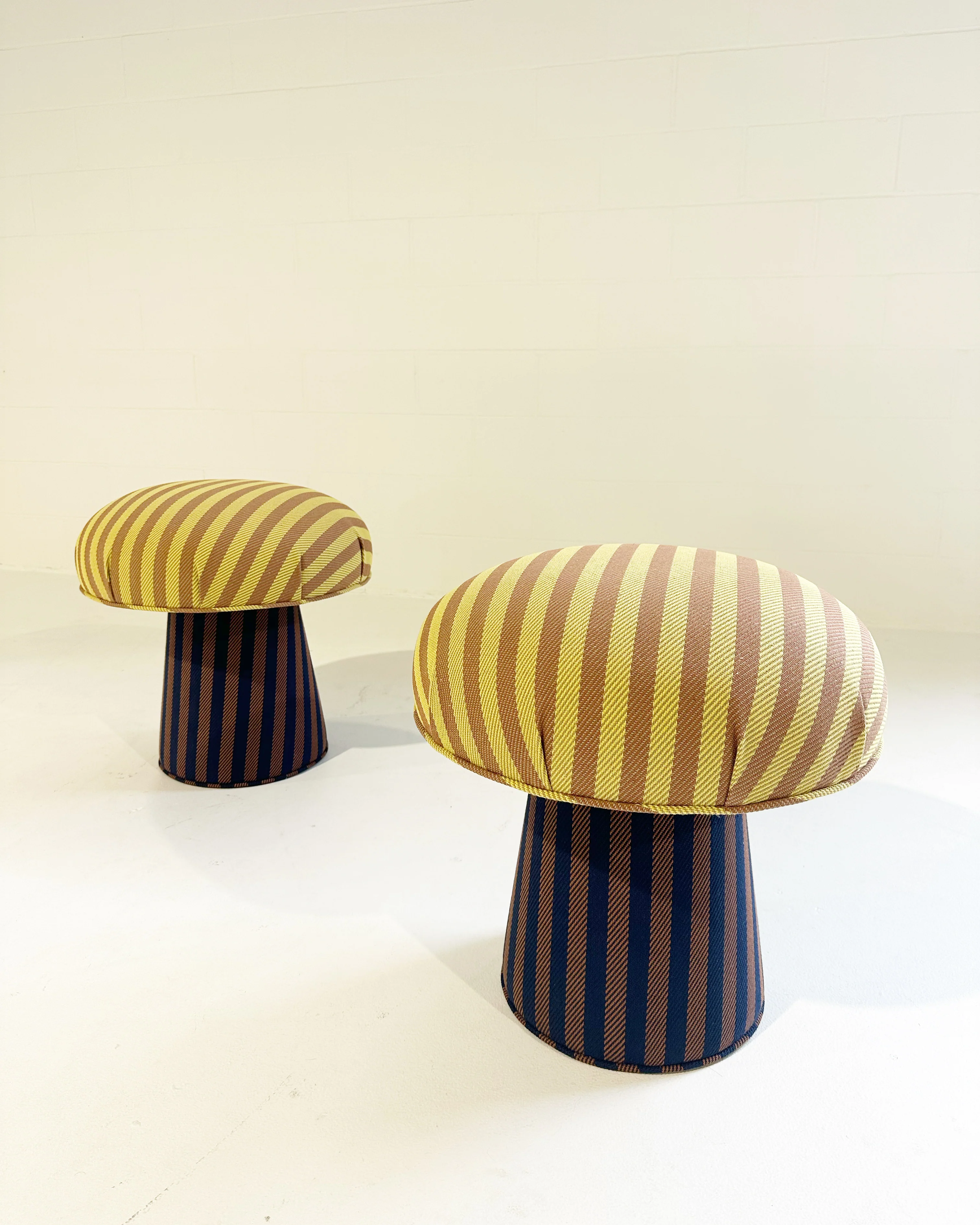 The Forsyth Mushroom Pouf in Dedar 'Voulez-Vous' - Image 5