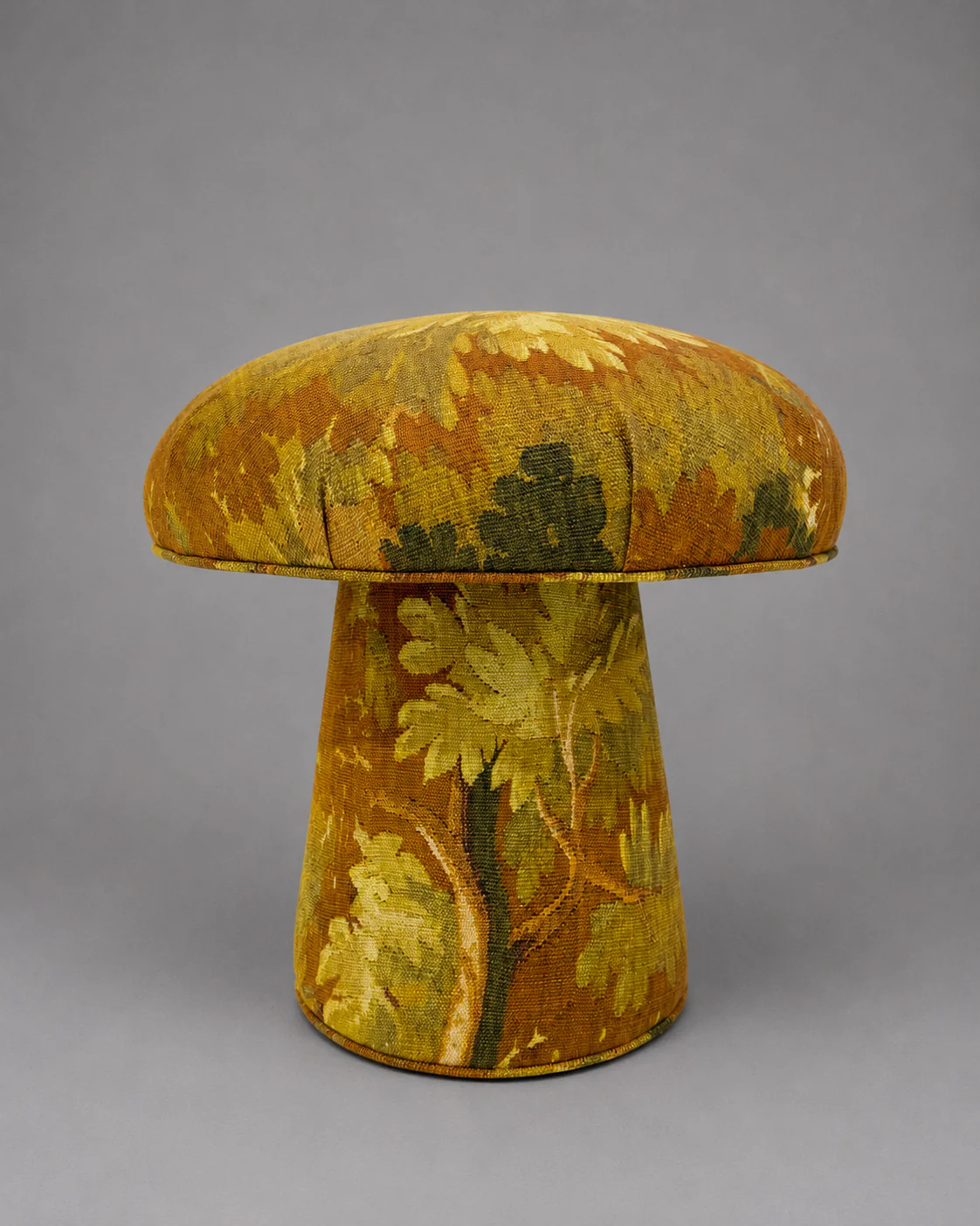 The Forsyth Mushroom Pouf in Dedar 'Schwarzwald' Automne