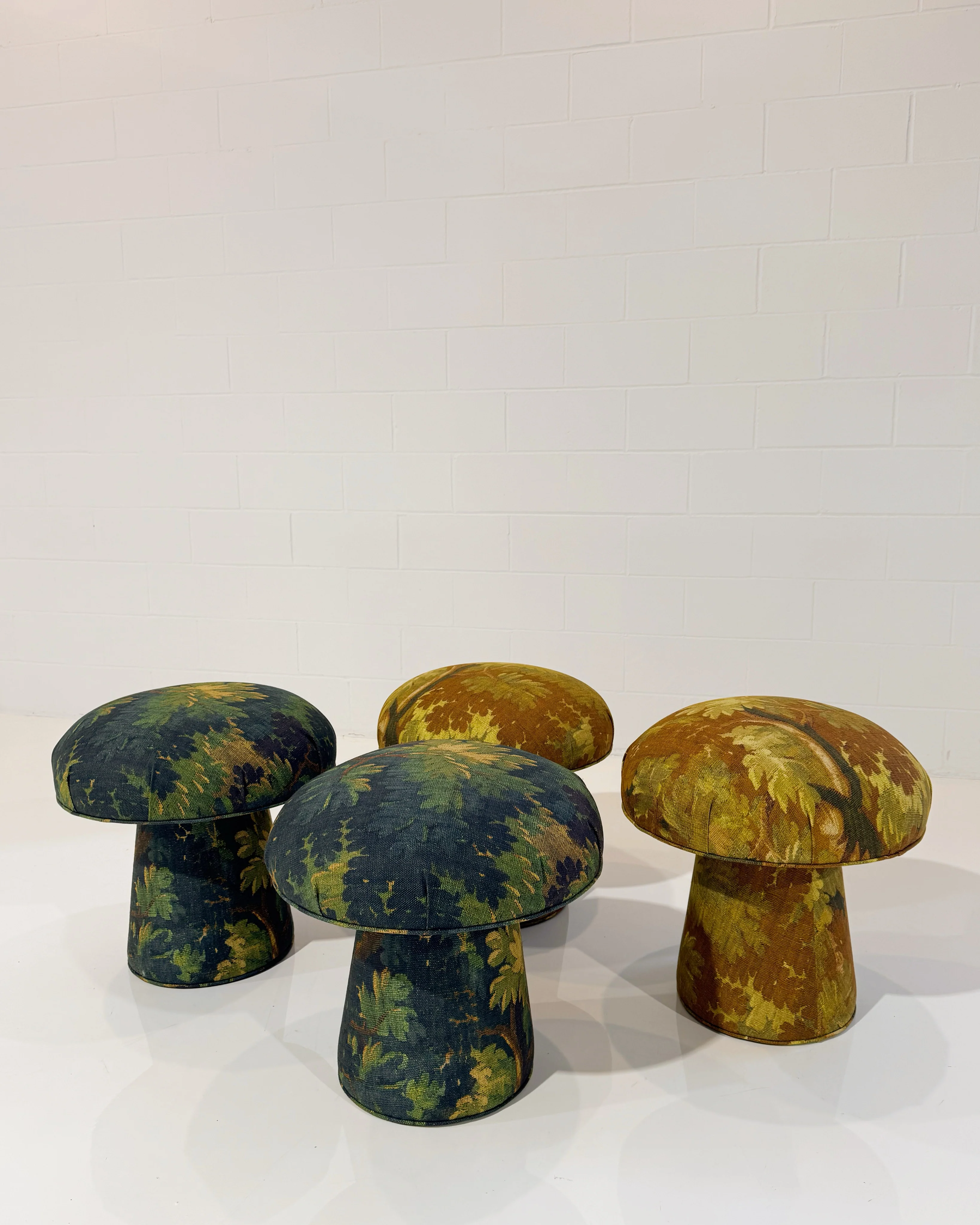 The Forsyth Mushroom Pouf in Dedar 'Schwarzwald' Verdure - Image 2