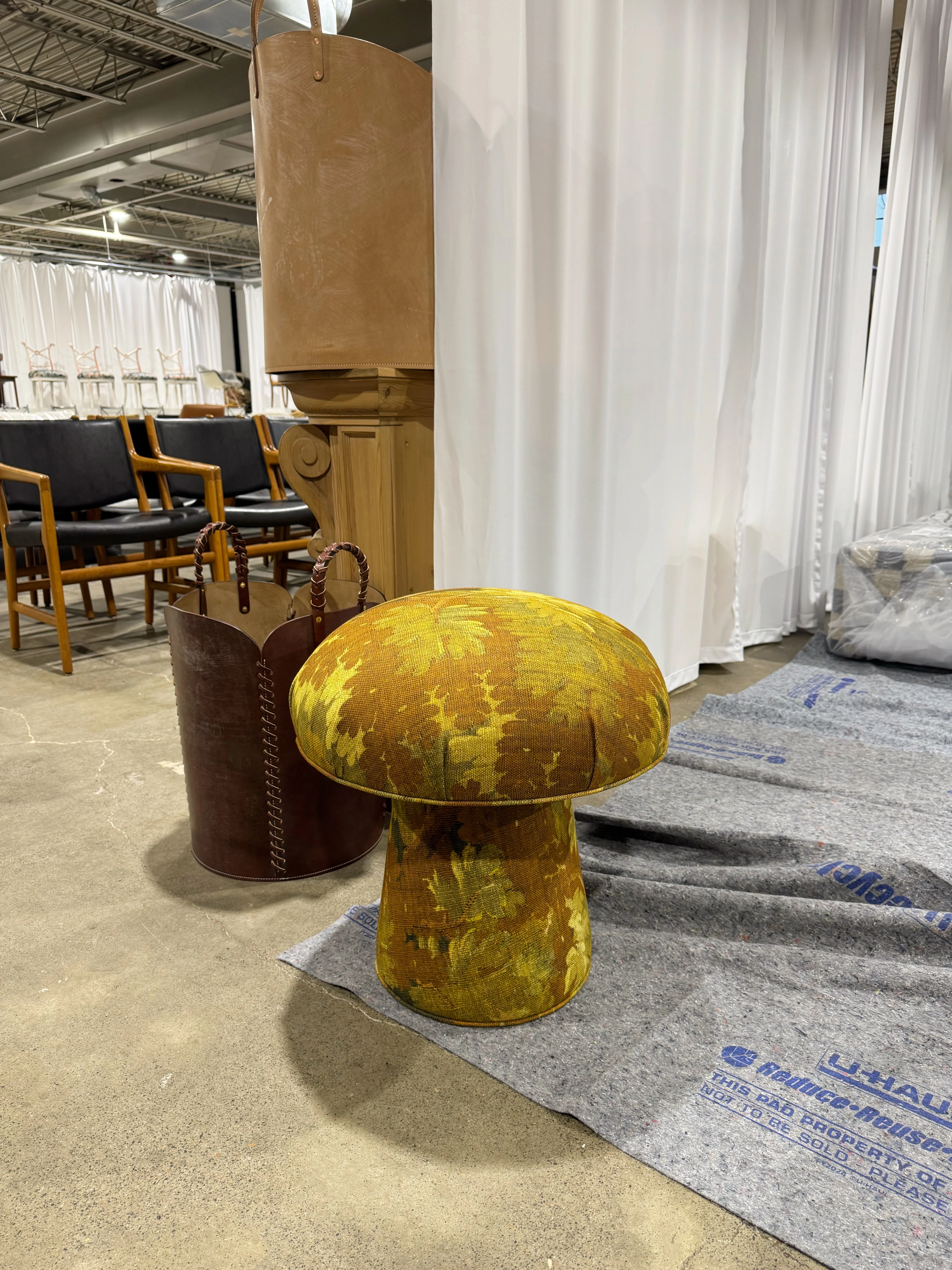 The Forsyth Mushroom Pouf in Dedar 'Schwarzwald' Automne - Image 3