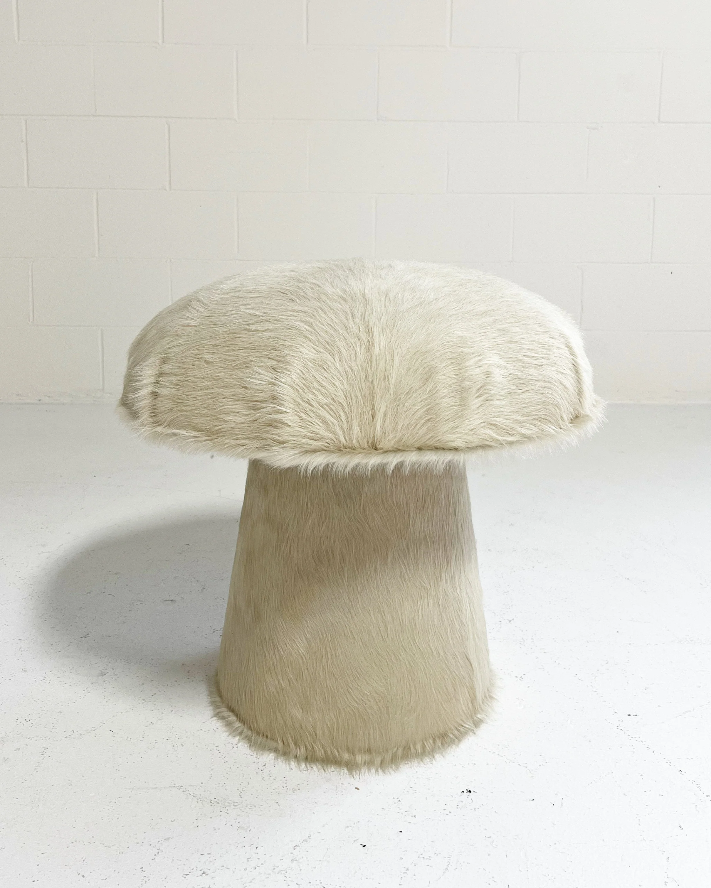 The Forsyth Mushroom Pouf in Ivory Cowhide - Image 4