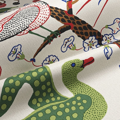 The Forsyth Mushroom Pouf in Josef Frank for Svenskt Tenn Gröna FÄglar - Image 5