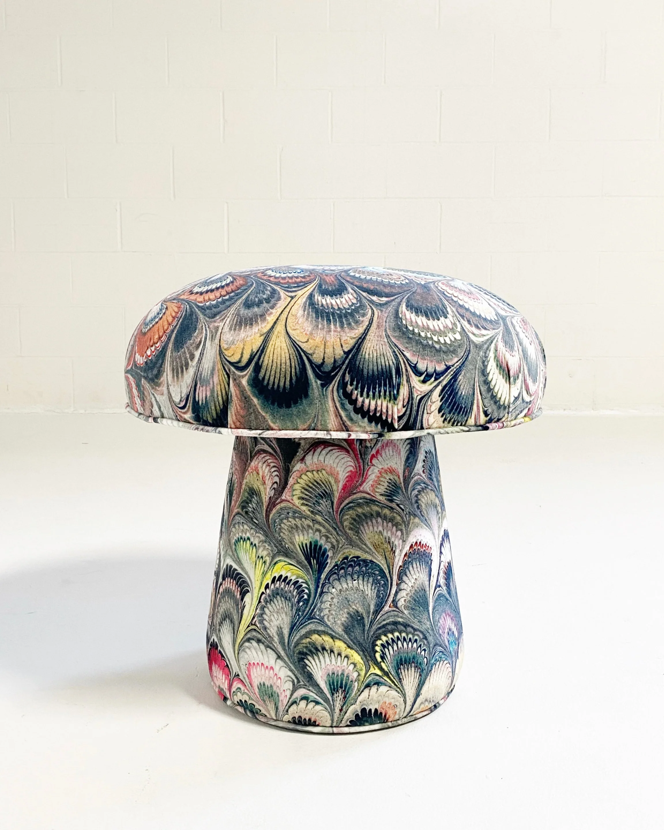 The Forsyth Mushroom Pouf in Beata Heuman Marbleized Velvet - Image 6