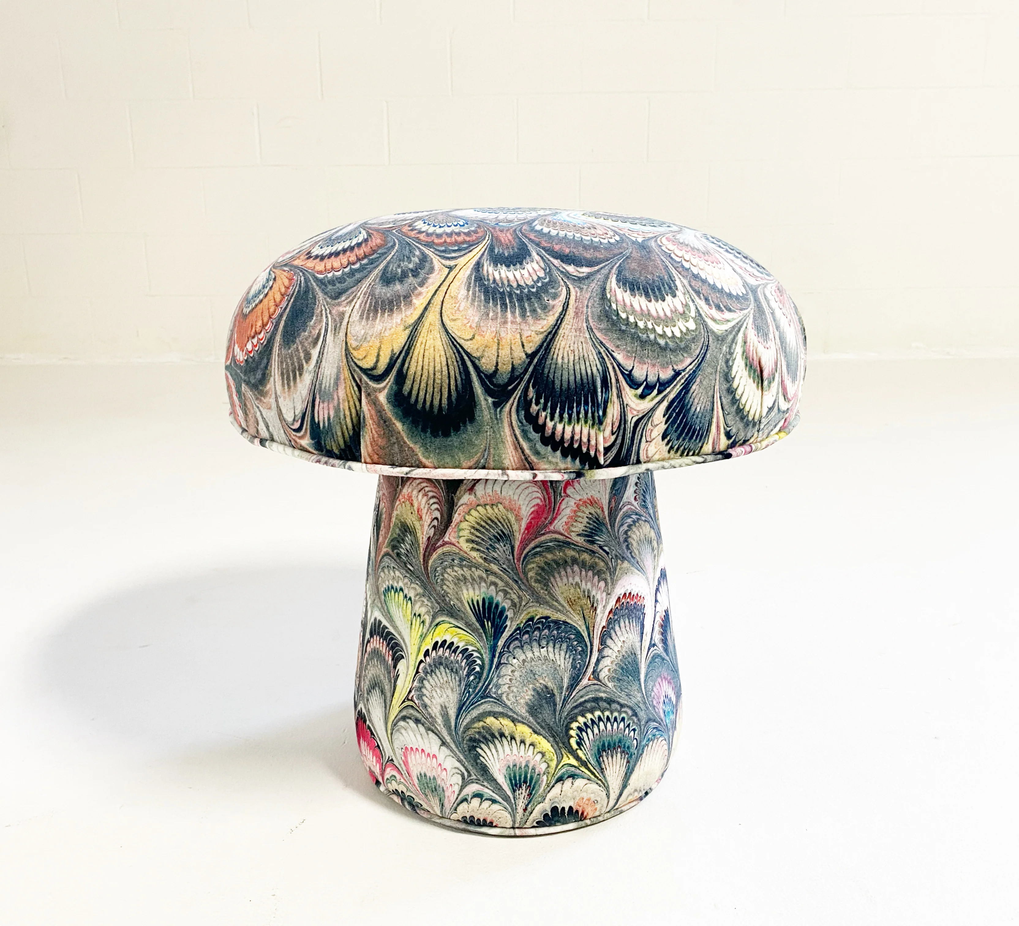 The Forsyth Mushroom Pouf in Beata Heuman Marbleized Velvet - Image 8
