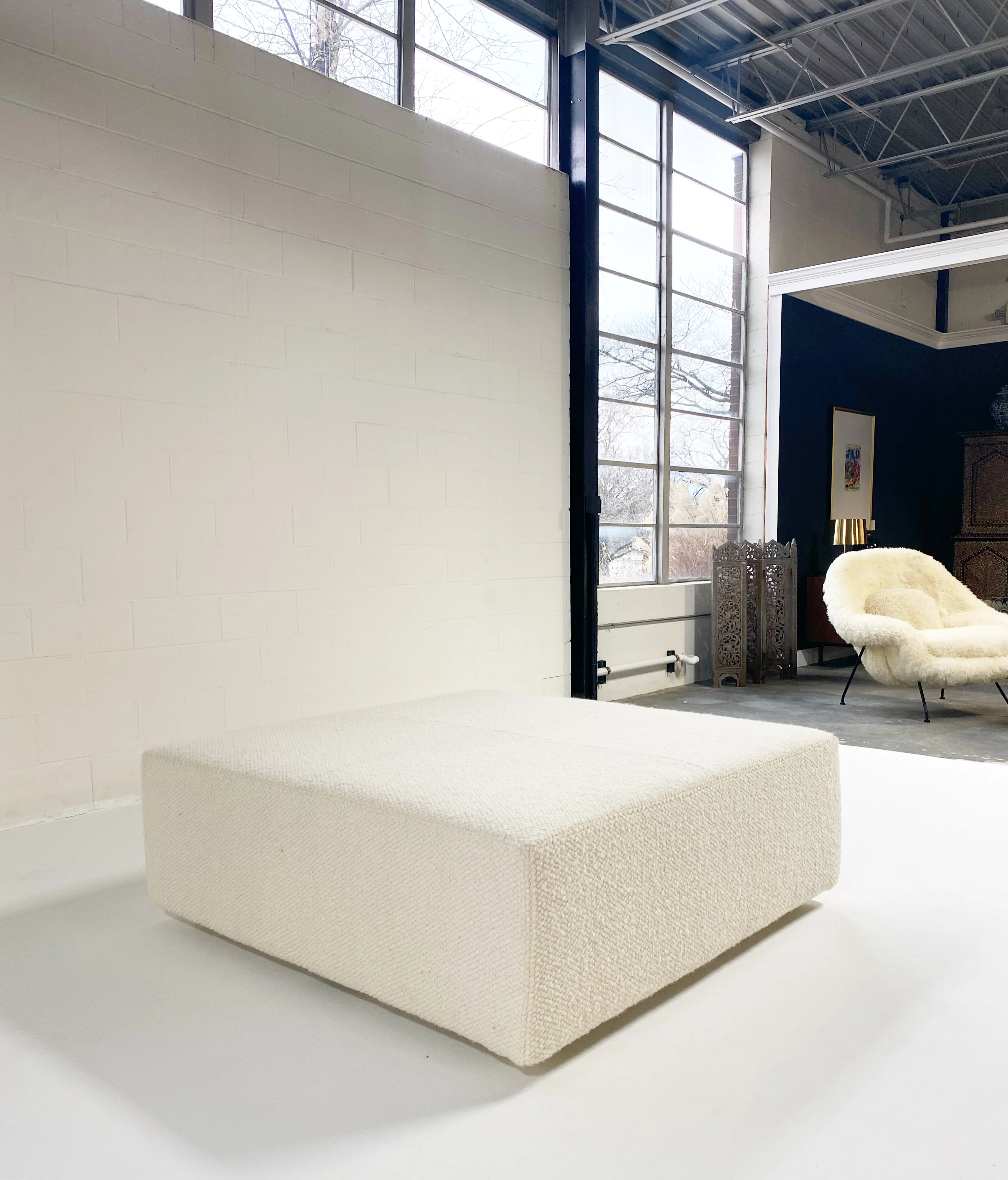 The Forsyth Ottoman in Dedar Boucle, 54 x 54 in - Image 3