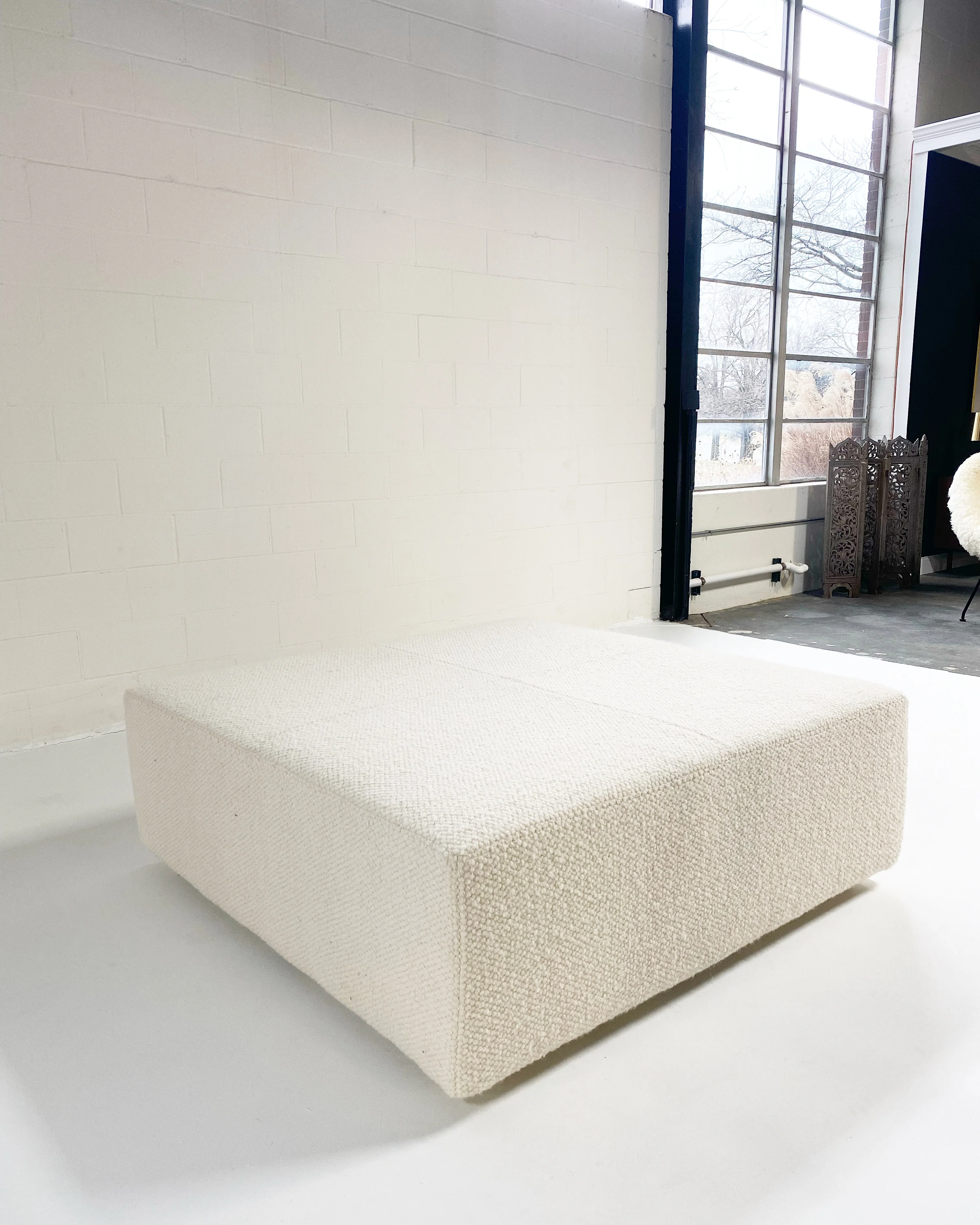 The Forsyth Ottoman in Dedar Boucle, 54 x 54 in - Image 5