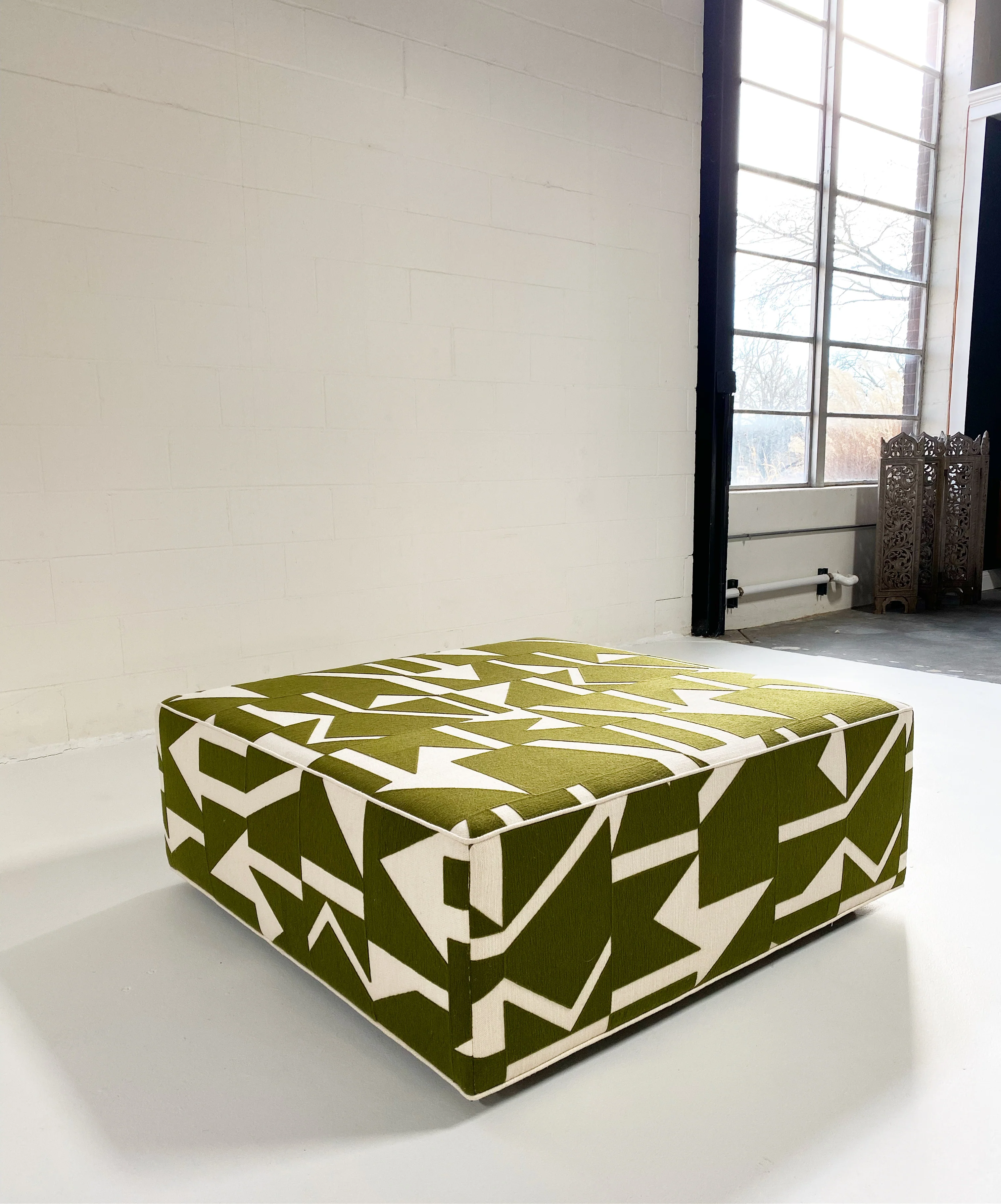 The Forsyth Ottoman in Pierre Frey Wokabi Fabric - Image 4