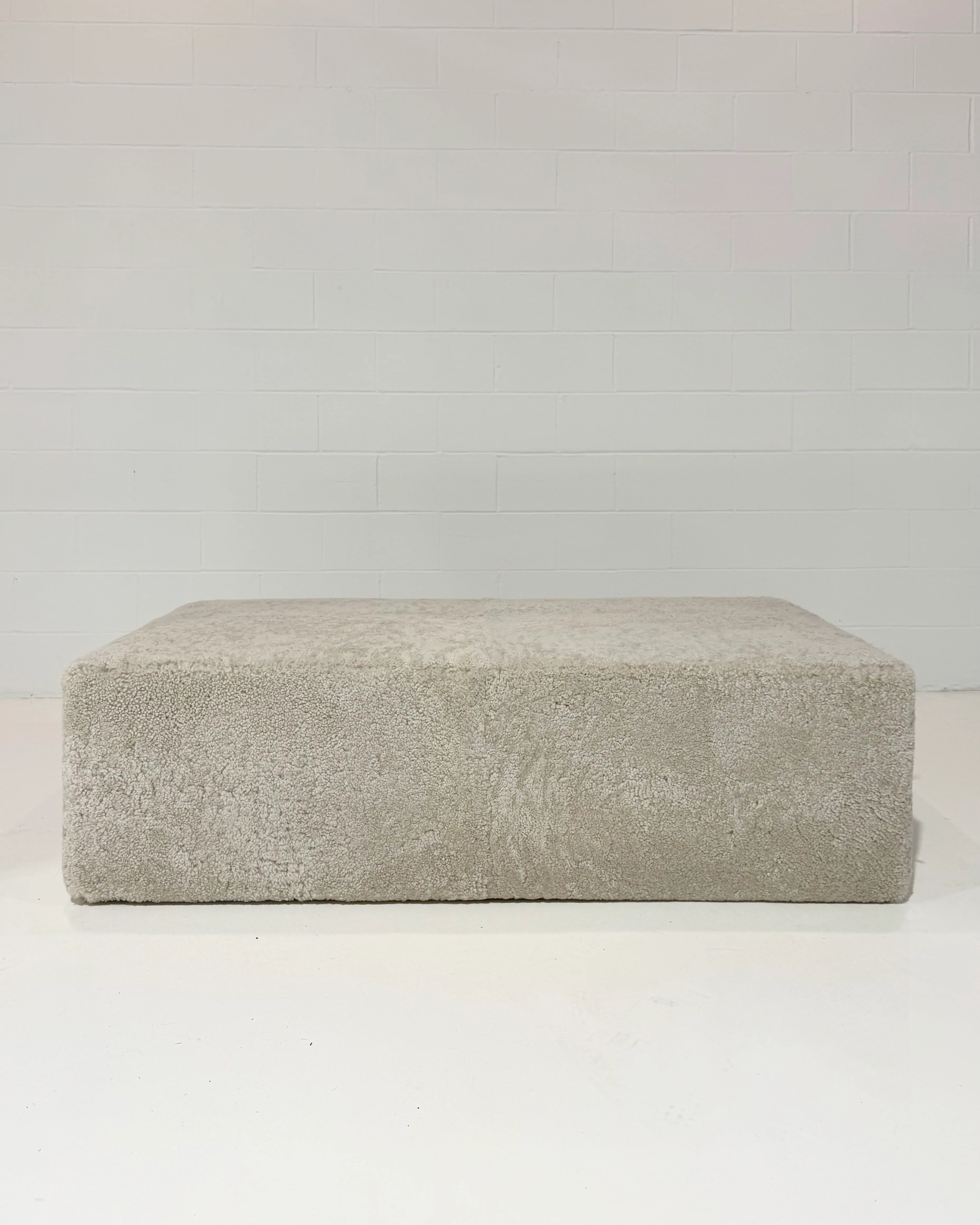 The Forsyth Ottoman in Shearling