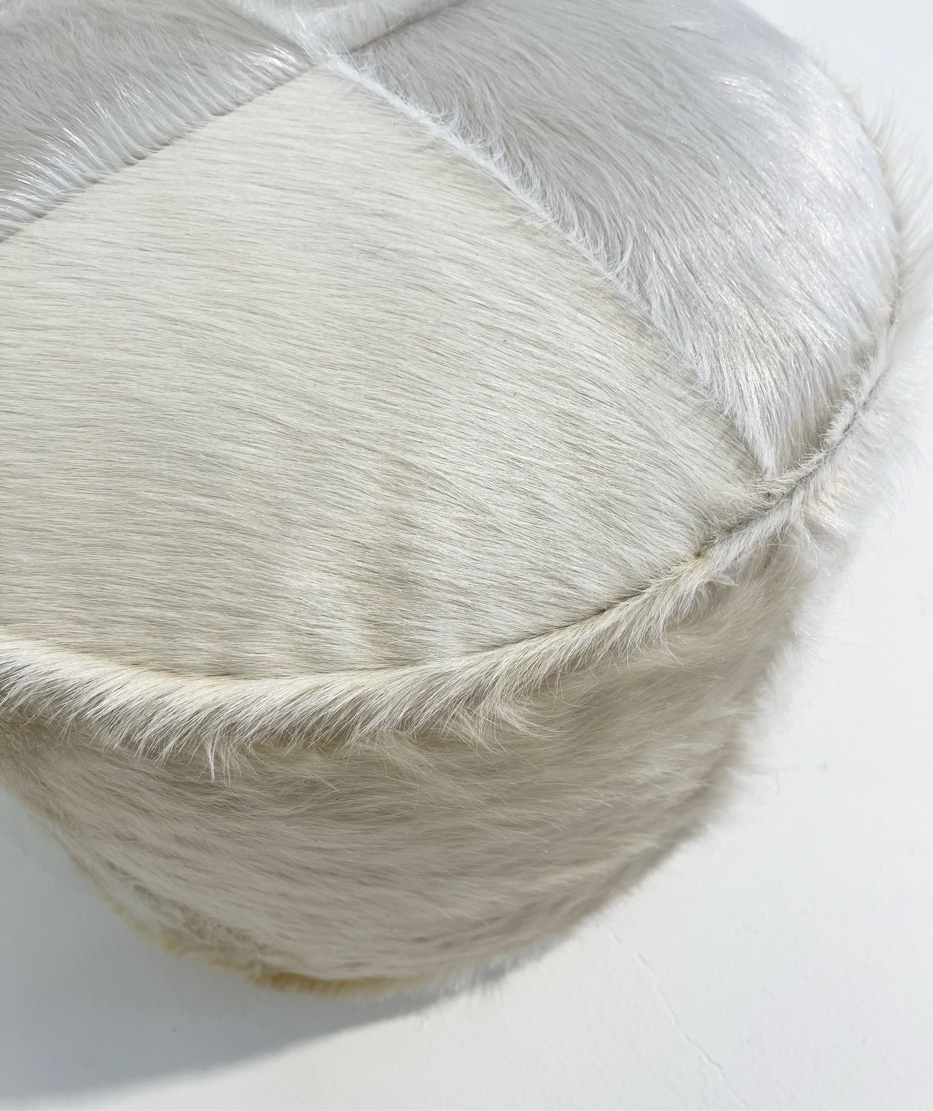 The Forsyth Pouf Ottoman in Ivory Cowhide 01 - Image 2